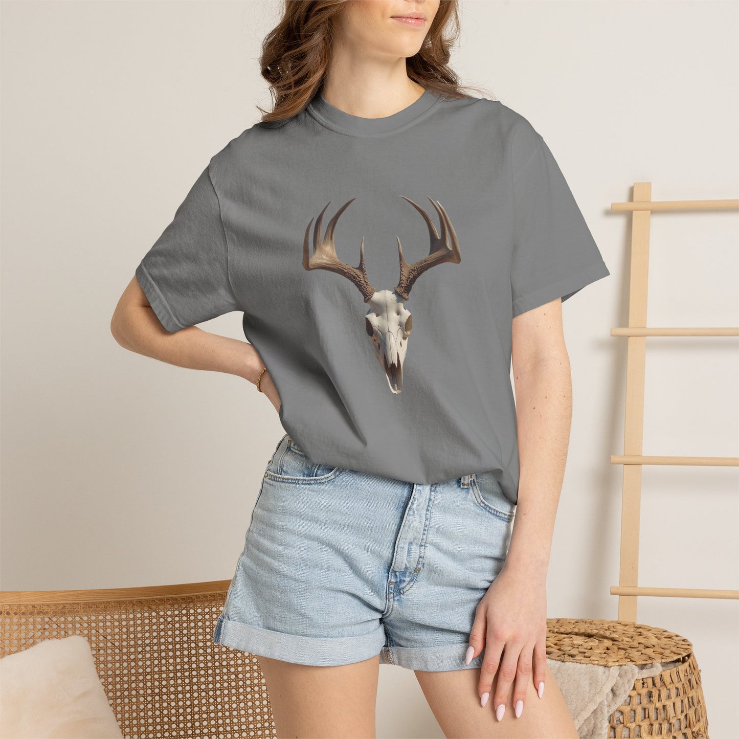 Deer Skull Archery T-Shirt — "Analytical Archer" Target Graphic