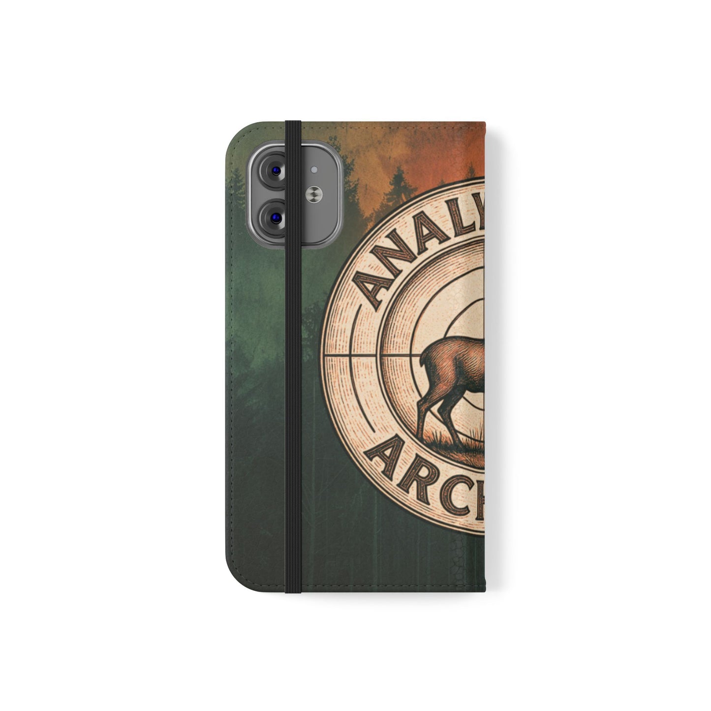 Analytical Archery Deer Phone Flip Case — Hunting Rustic Wallet Cover