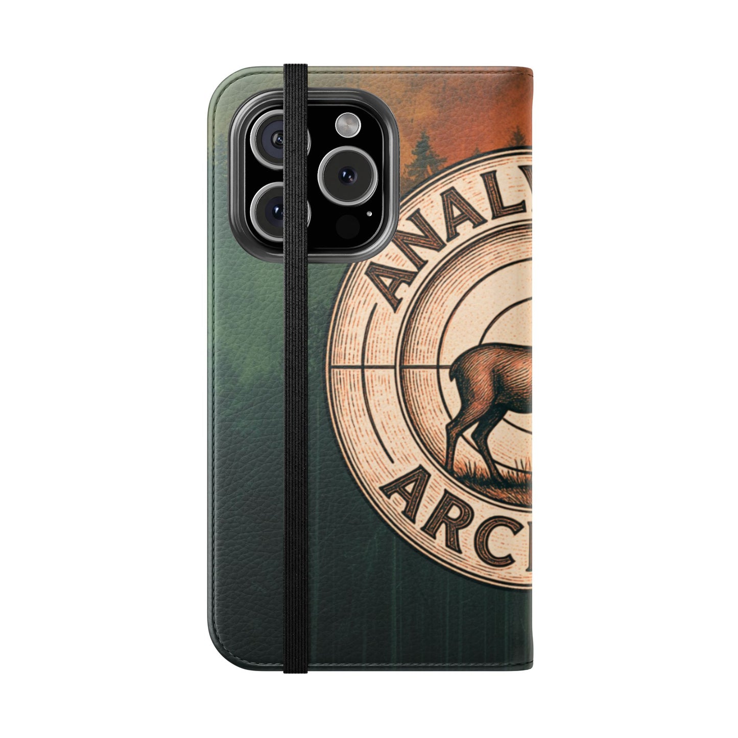 Analytical Archery Deer Phone Flip Case — Hunting Rustic Wallet Cover