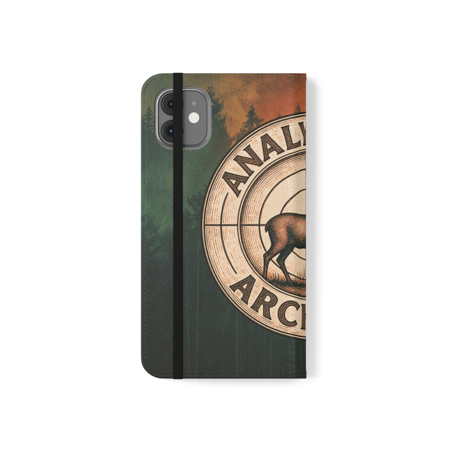 Analytical Archery Deer Phone Flip Case — Hunting Rustic Wallet Cover