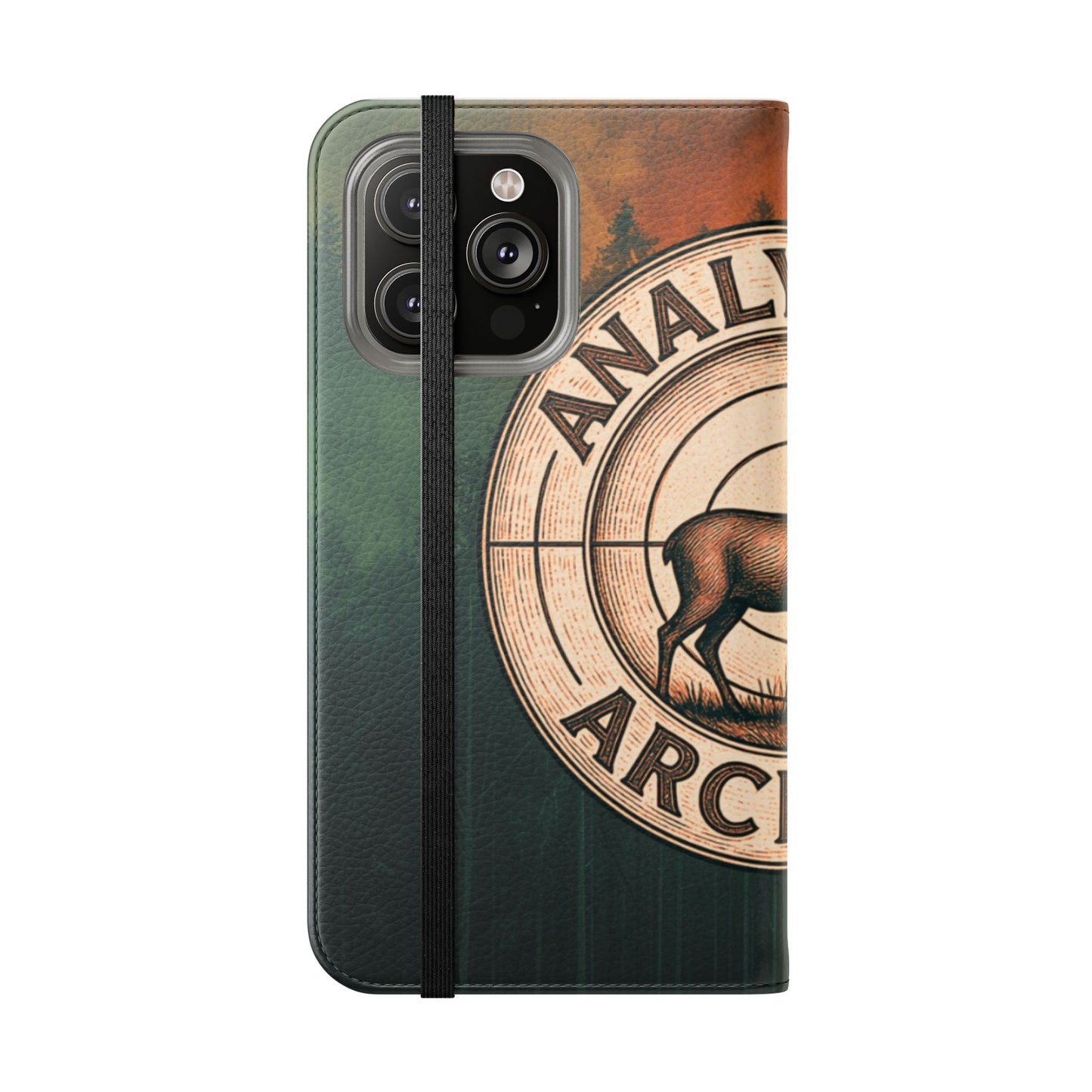 Analytical Archery Deer Phone Flip Case — Hunting Rustic Wallet Cover