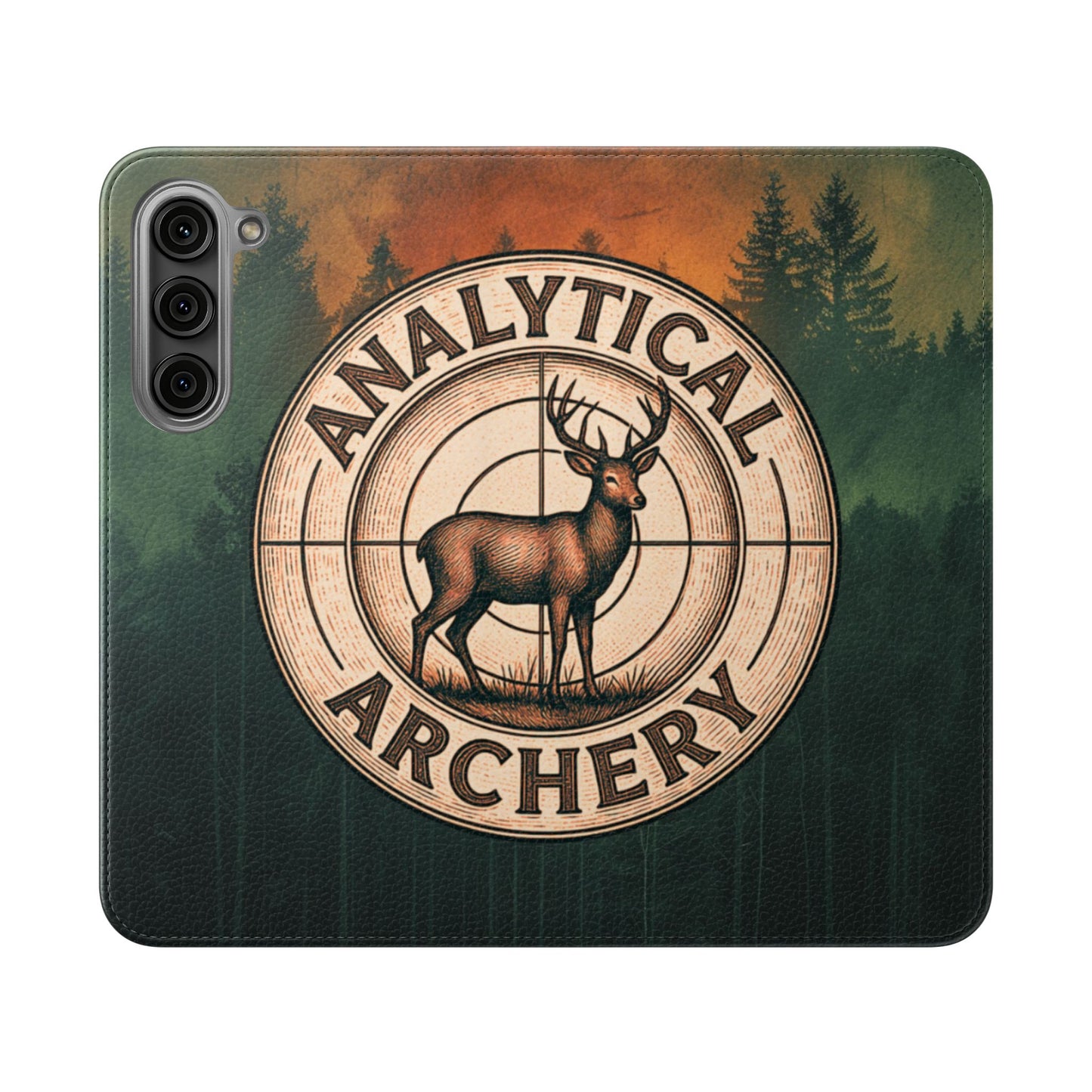 Analytical Archery Deer Phone Flip Case — Hunting Rustic Wallet Cover