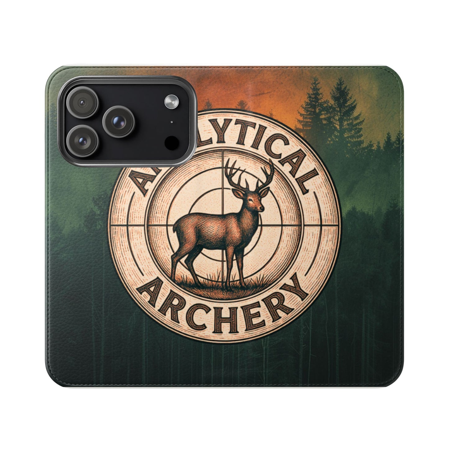 Analytical Archery Deer Phone Flip Case — Hunting Rustic Wallet Cover