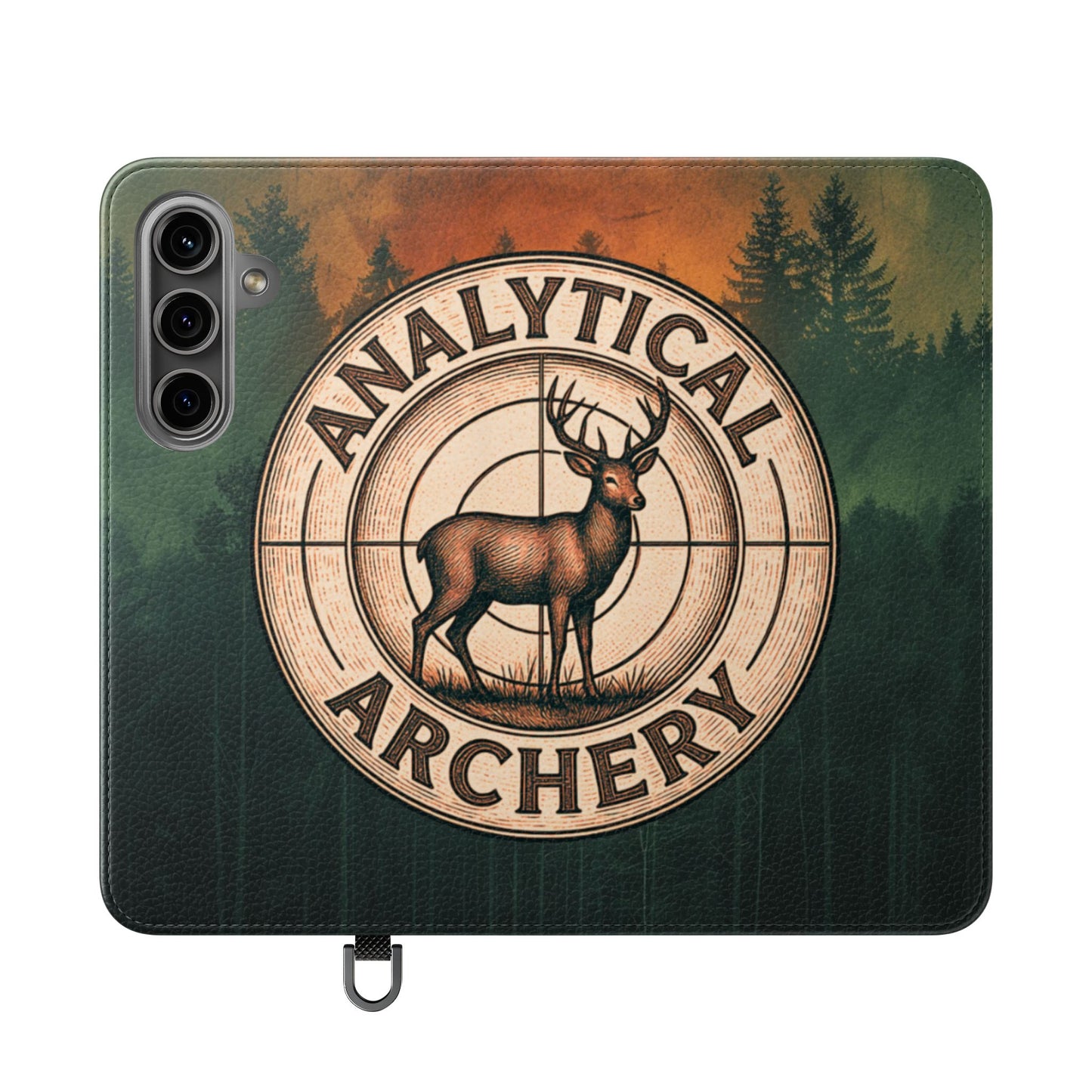 Analytical Archery Deer Phone Flip Case — Hunting Rustic Wallet Cover