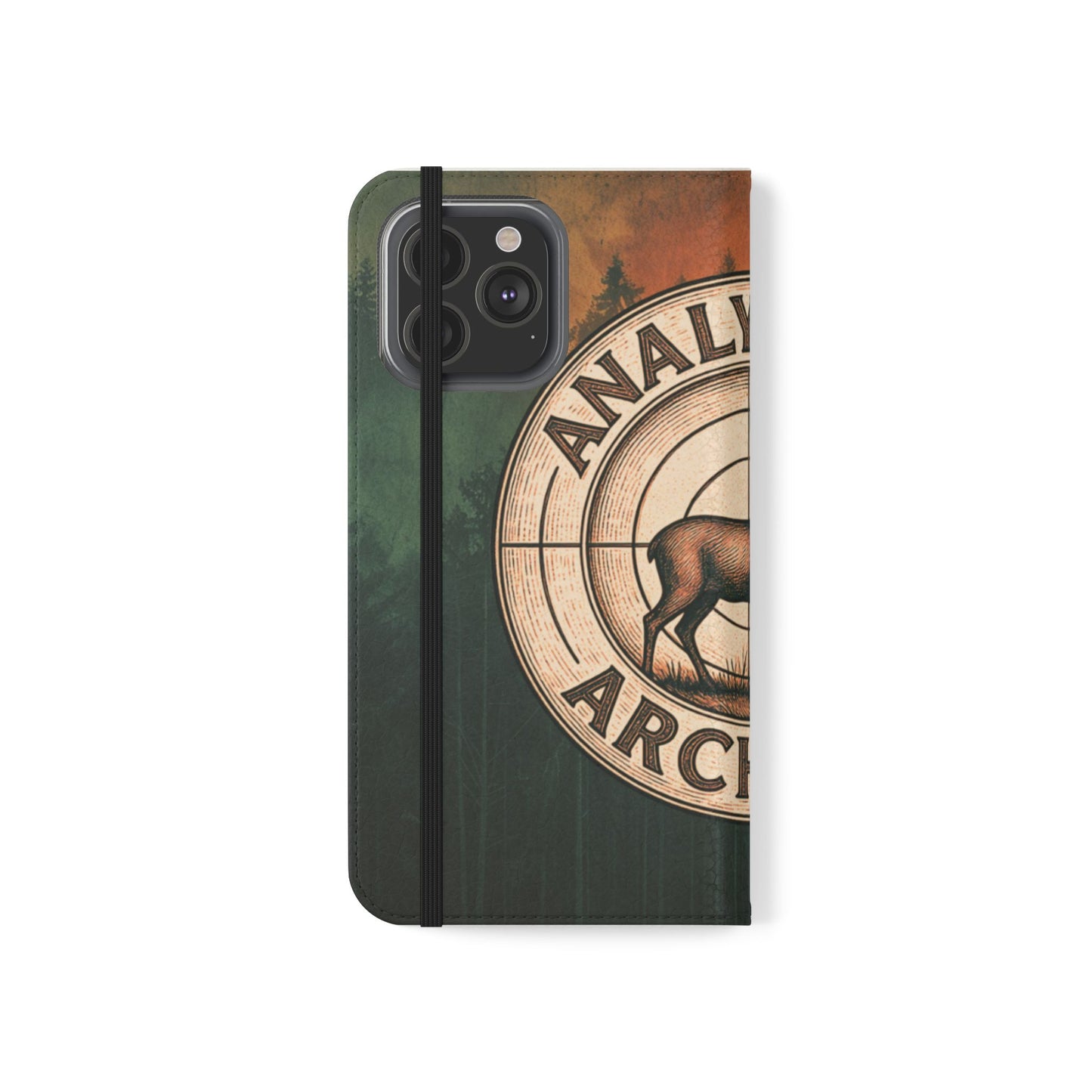 Analytical Archery Deer Phone Flip Case — Hunting Rustic Wallet Cover