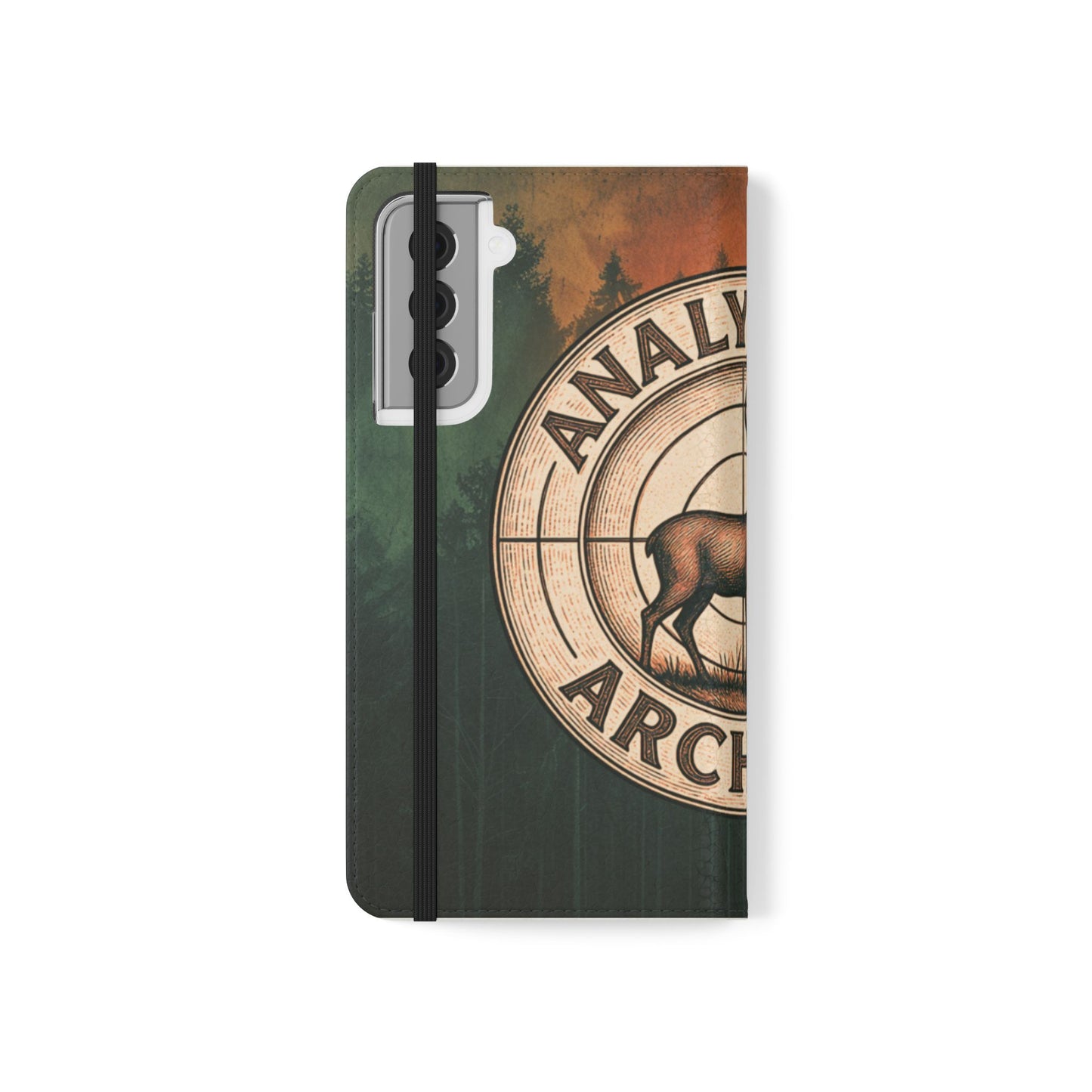 Analytical Archery Deer Phone Flip Case — Hunting Rustic Wallet Cover