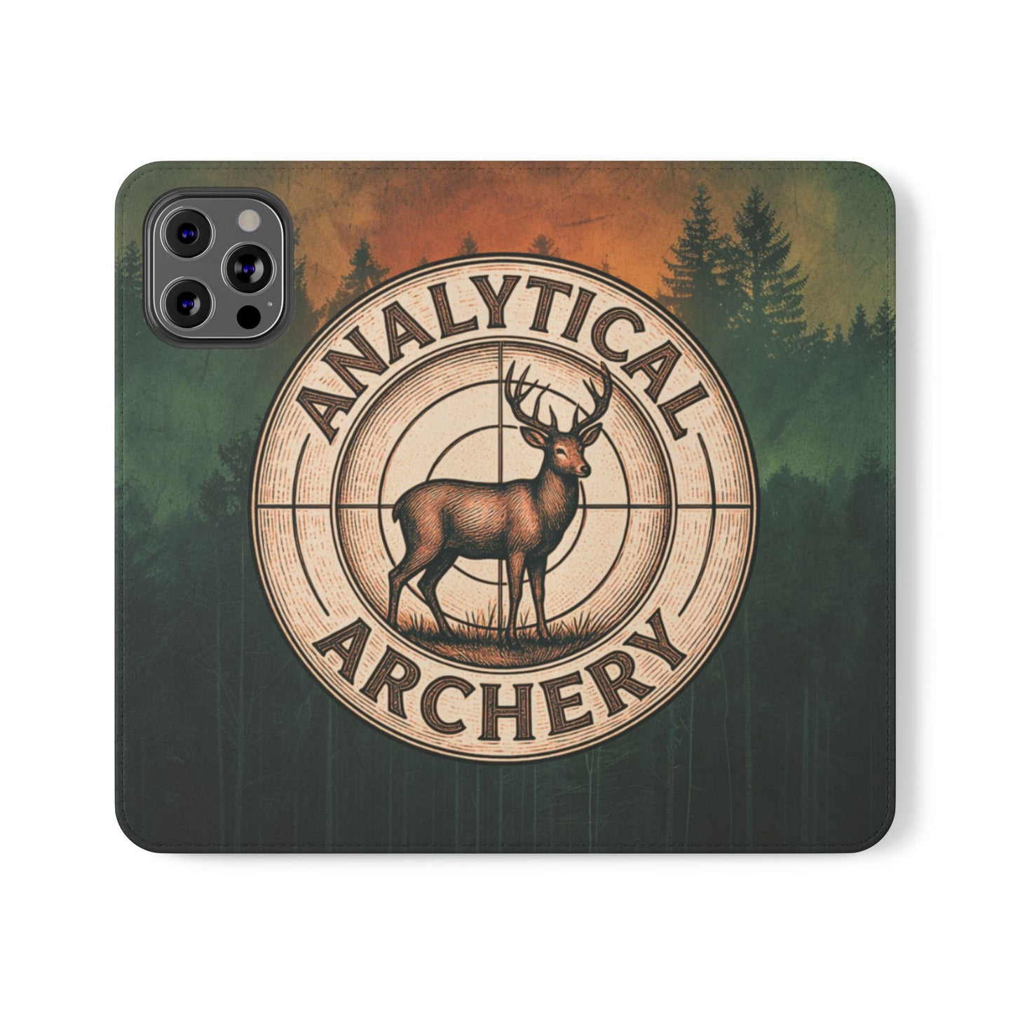 Analytical Archery Deer Phone Flip Case — Hunting Rustic Wallet Cover
