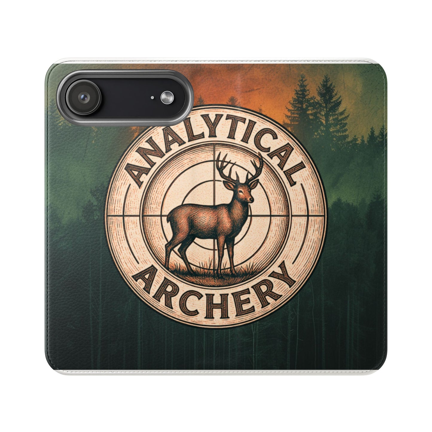 Analytical Archery Deer Phone Flip Case — Hunting Rustic Wallet Cover