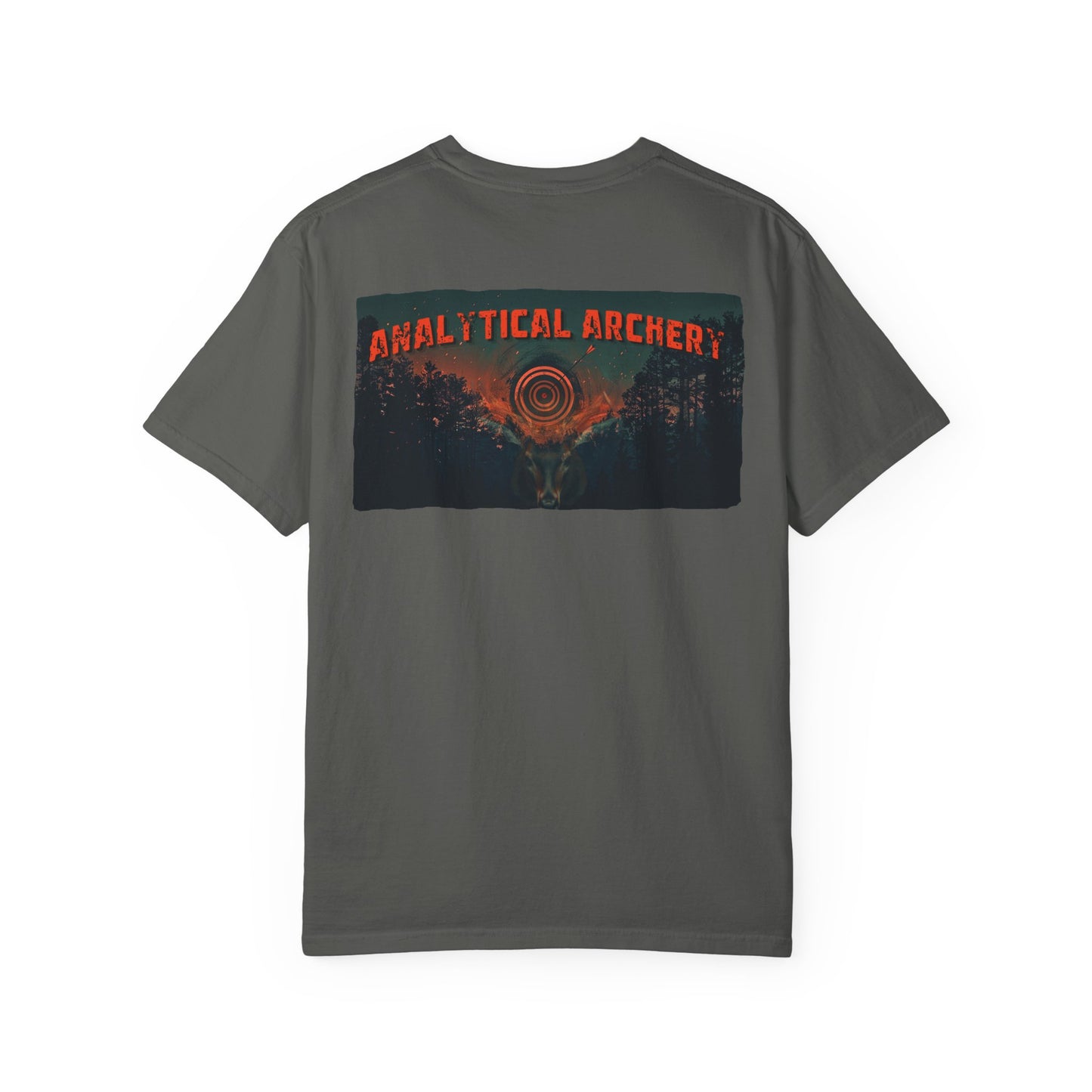 Deer Skull Archery T-Shirt — "Analytical Archer" Target Graphic