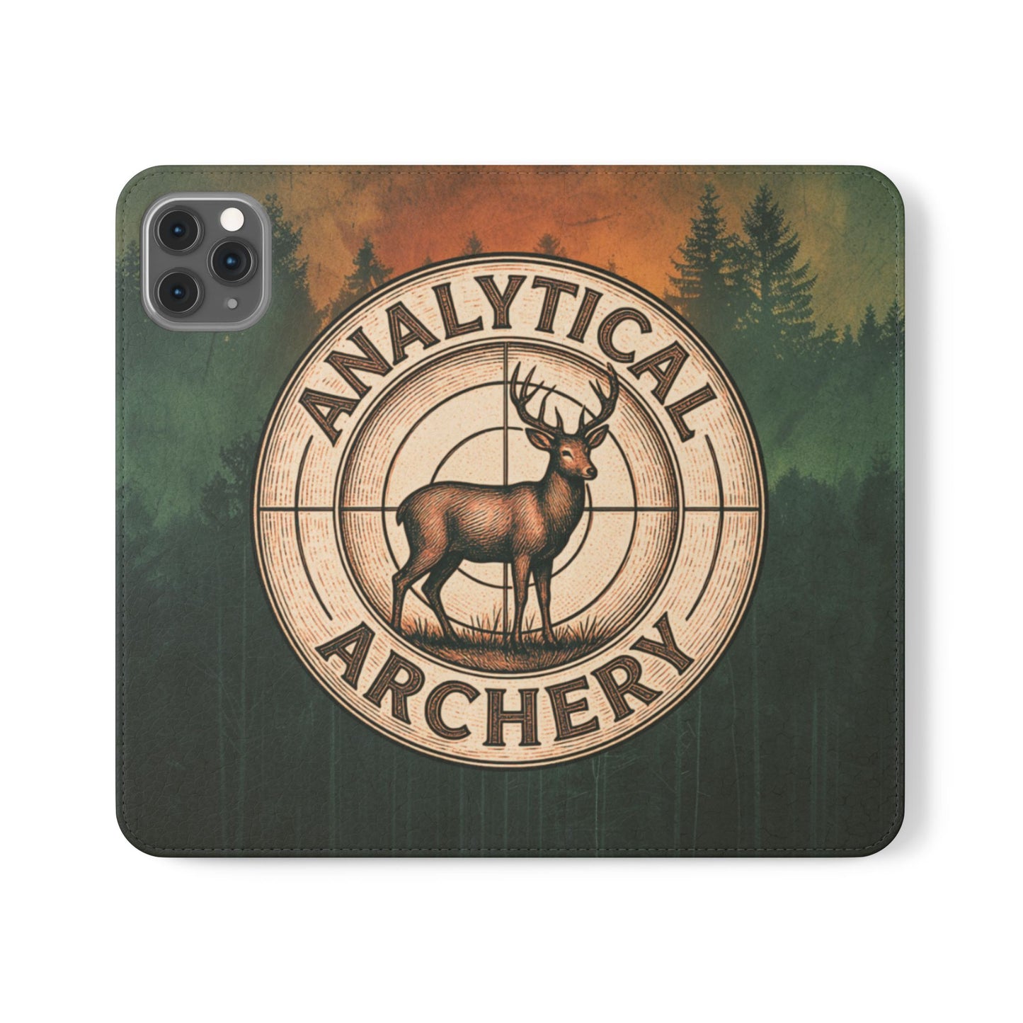 Analytical Archery Deer Phone Flip Case — Hunting Rustic Wallet Cover
