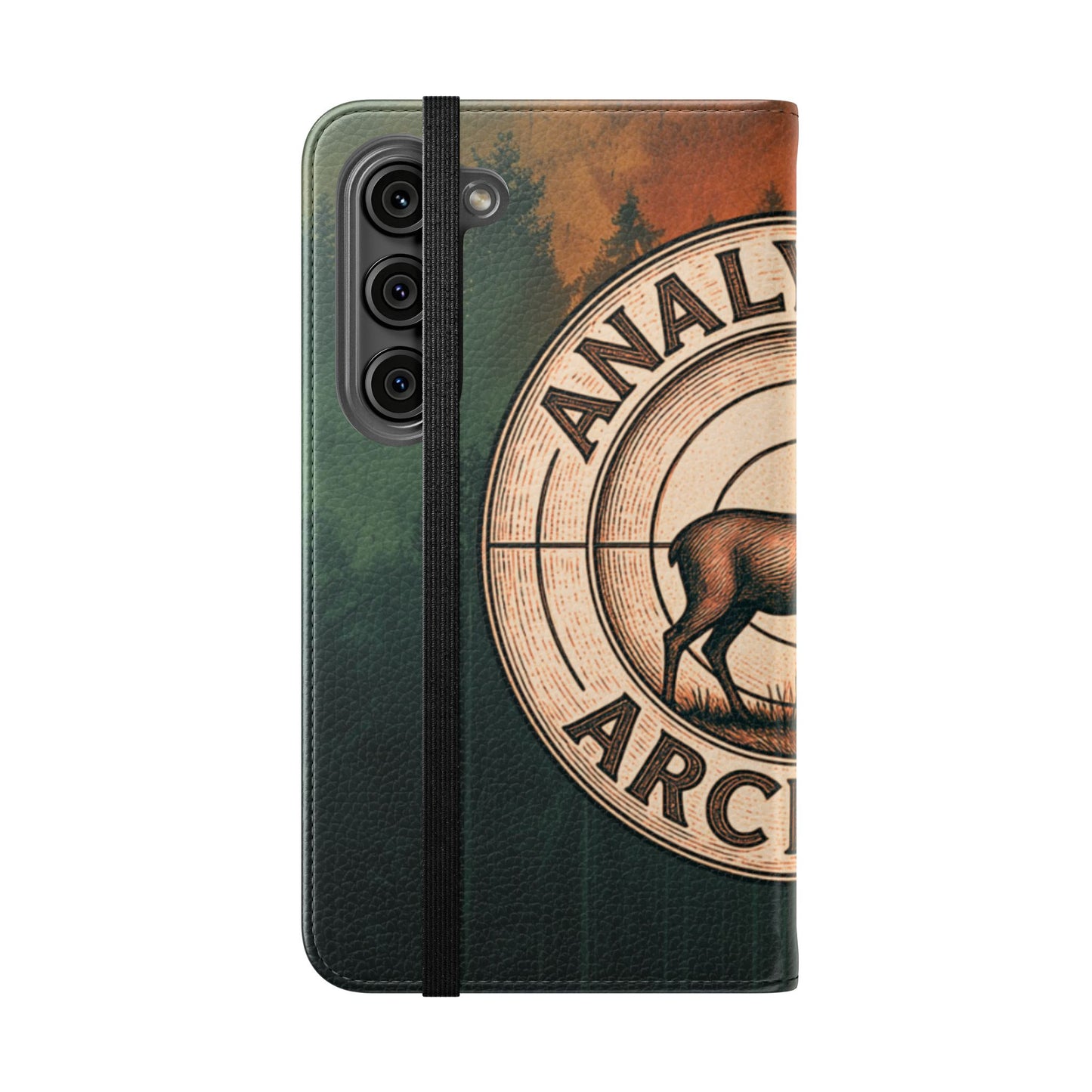 Analytical Archery Deer Phone Flip Case — Hunting Rustic Wallet Cover