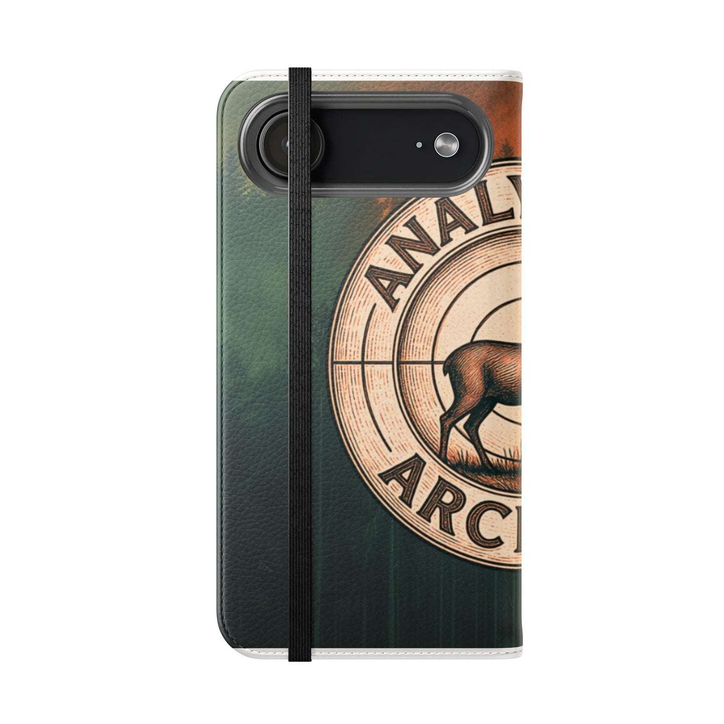 Analytical Archery Deer Phone Flip Case — Hunting Rustic Wallet Cover