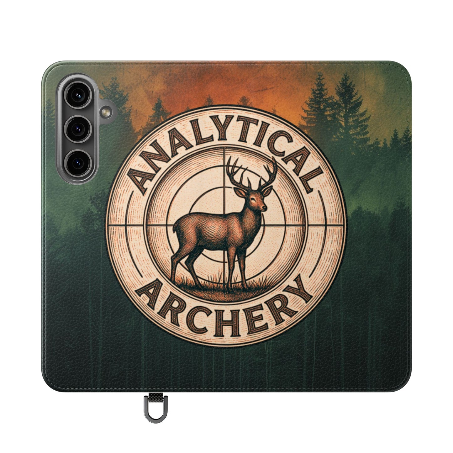 Analytical Archery Deer Phone Flip Case — Hunting Rustic Wallet Cover