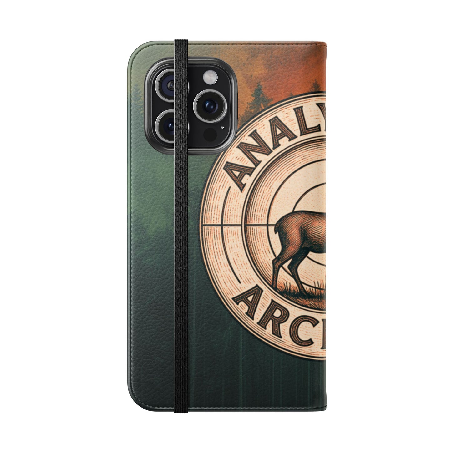 Analytical Archery Deer Phone Flip Case — Hunting Rustic Wallet Cover