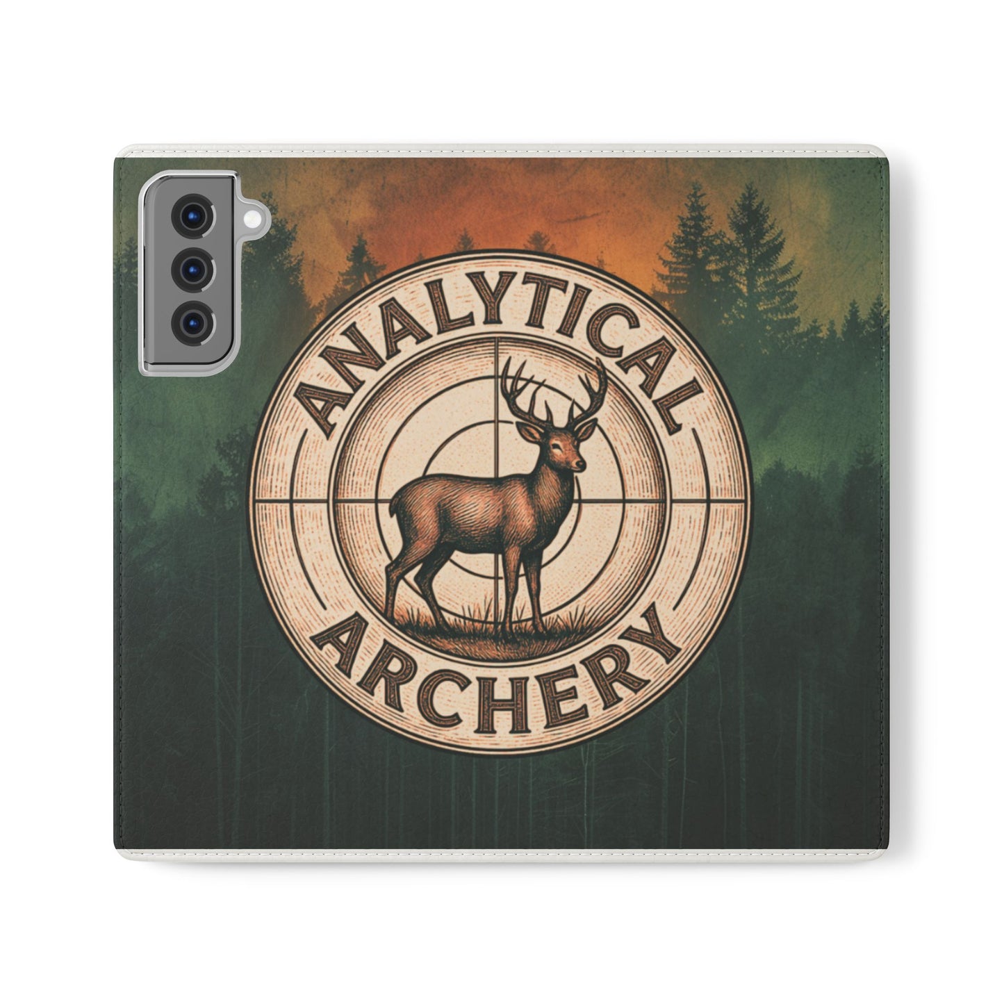 Analytical Archery Deer Phone Flip Case — Hunting Rustic Wallet Cover