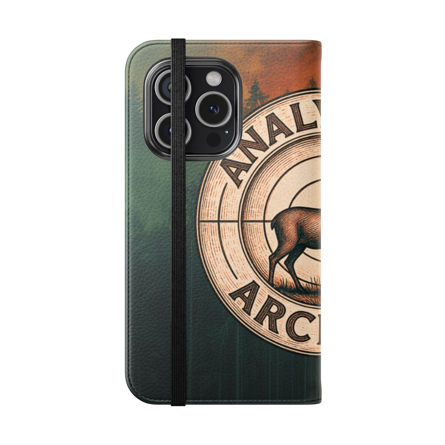 Analytical Archery Deer Phone Flip Case — Hunting Rustic Wallet Cover