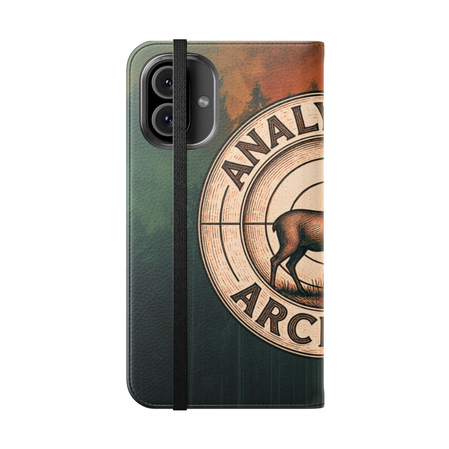 Analytical Archery Deer Phone Flip Case — Hunting Rustic Wallet Cover