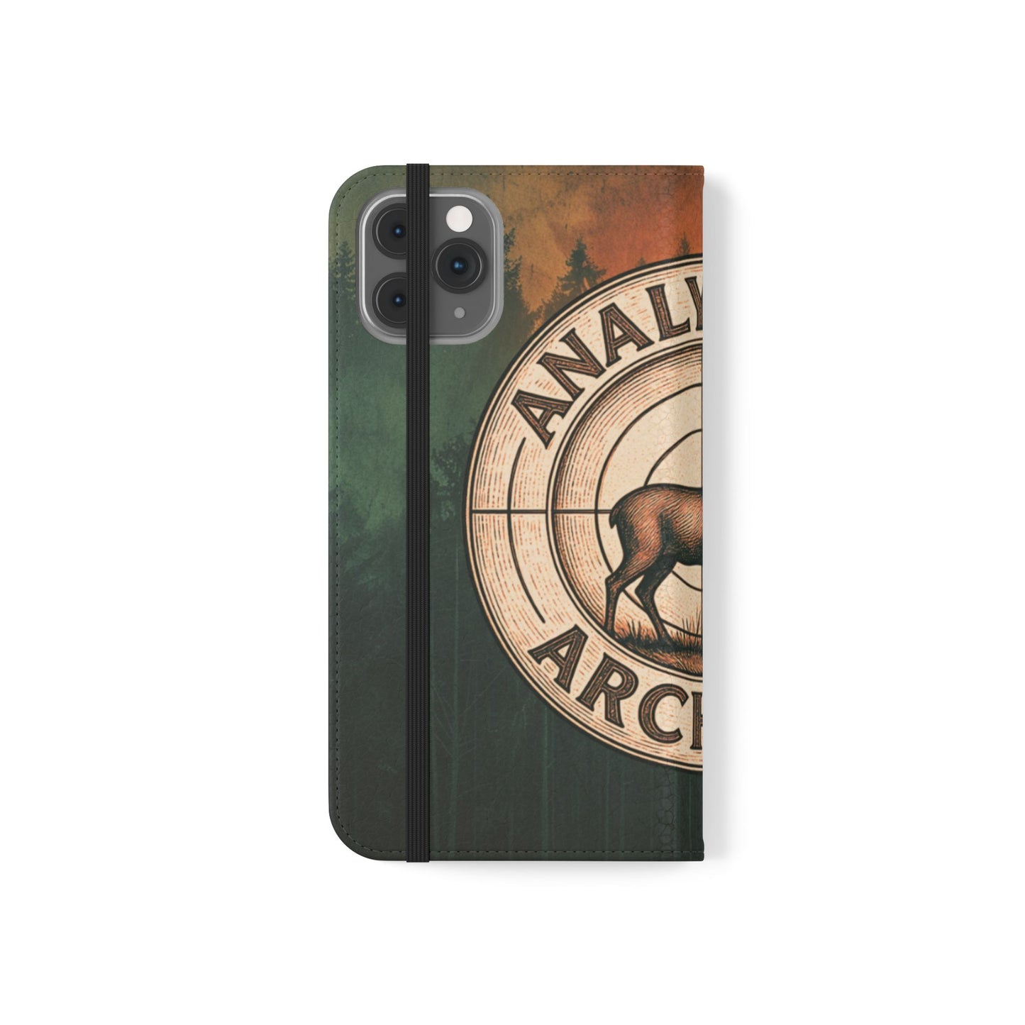 Analytical Archery Deer Phone Flip Case — Hunting Rustic Wallet Cover