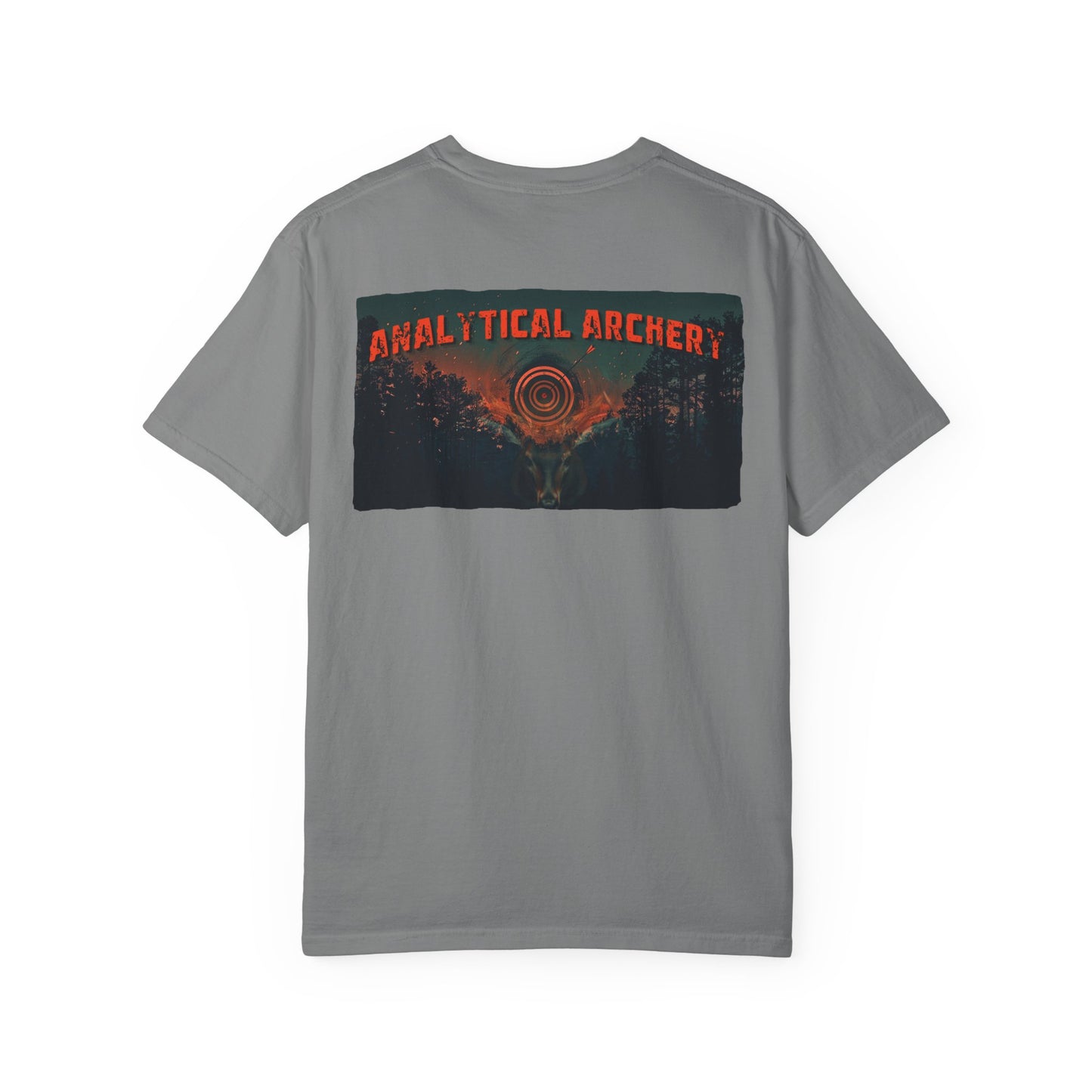 Deer Skull Archery T-Shirt — "Analytical Archer" Target Graphic