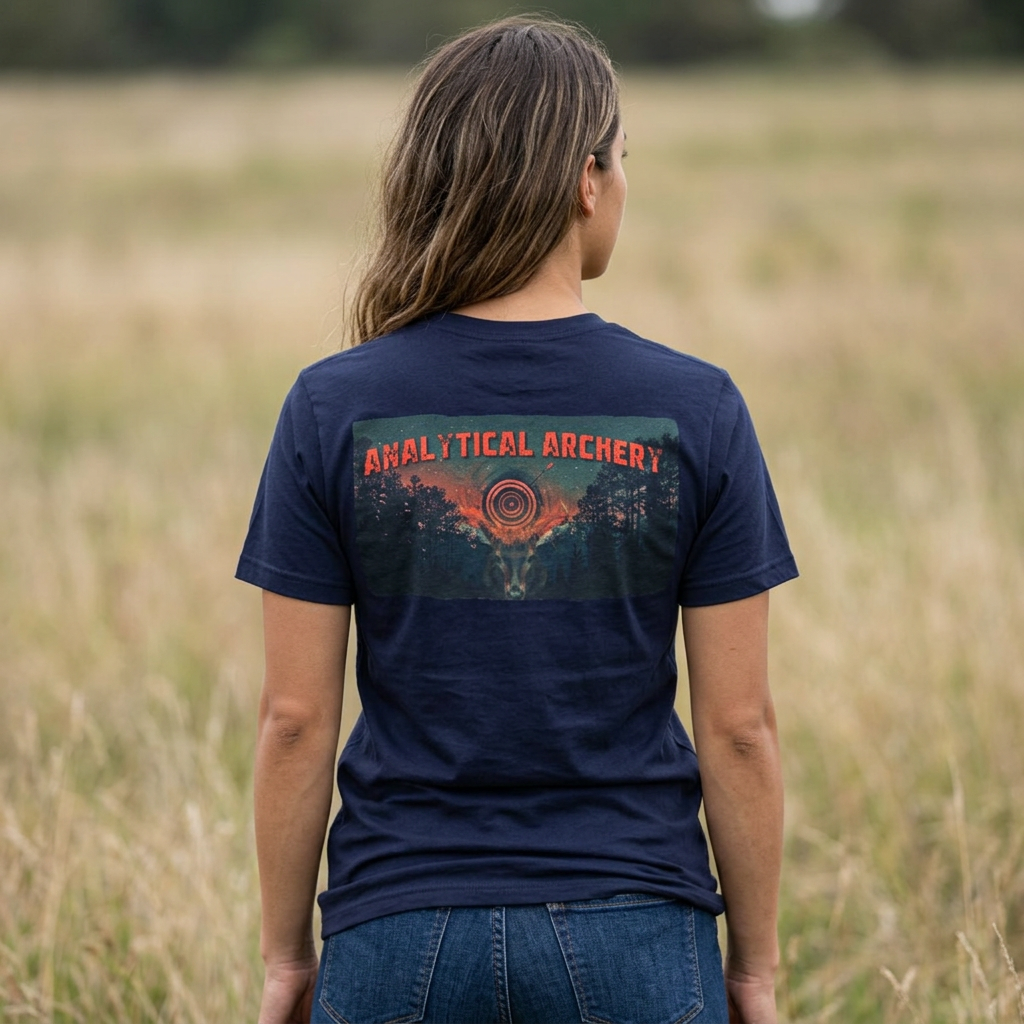 Deer Skull Archery T-Shirt — "Analytical Archer" Target Graphic