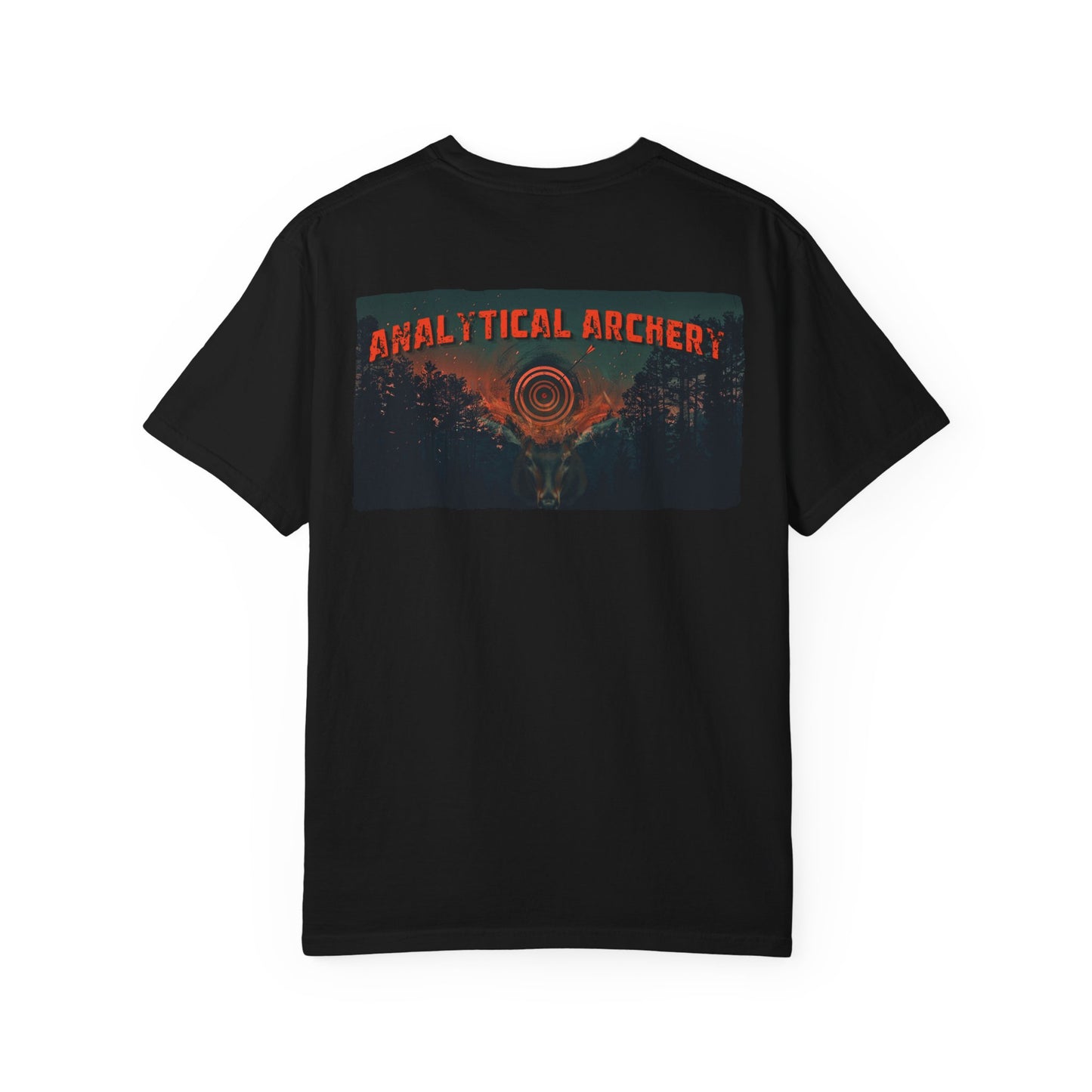 Deer Skull Archery T-Shirt — "Analytical Archer" Target Graphic