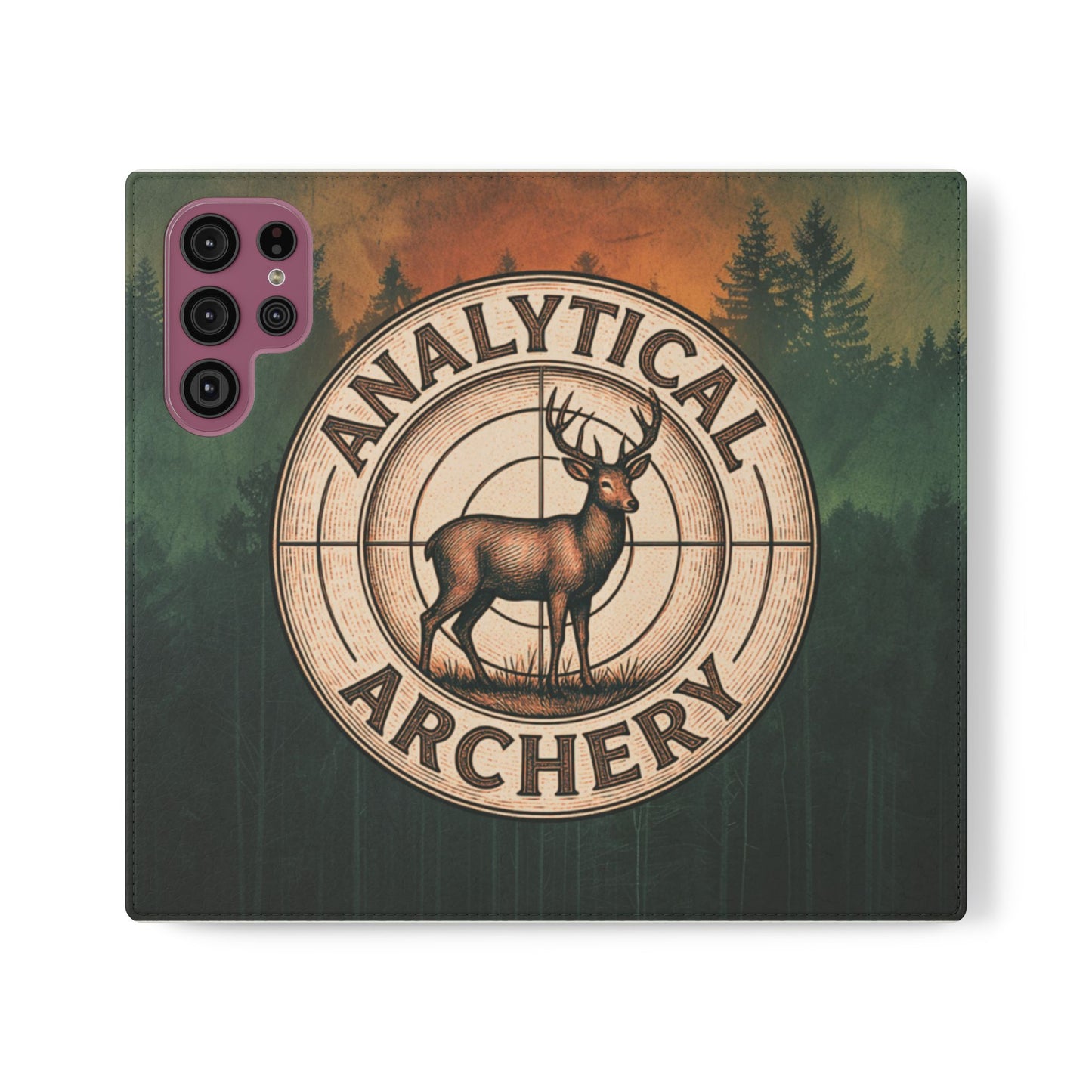 Analytical Archery Deer Phone Flip Case — Hunting Rustic Wallet Cover