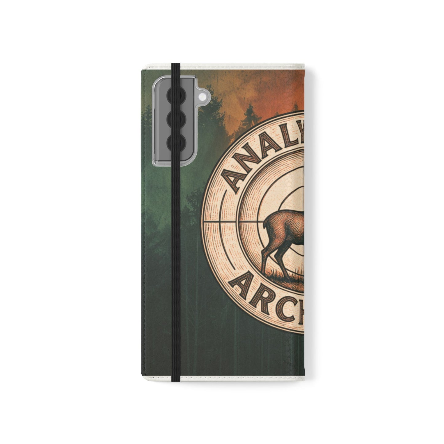 Analytical Archery Deer Phone Flip Case — Hunting Rustic Wallet Cover