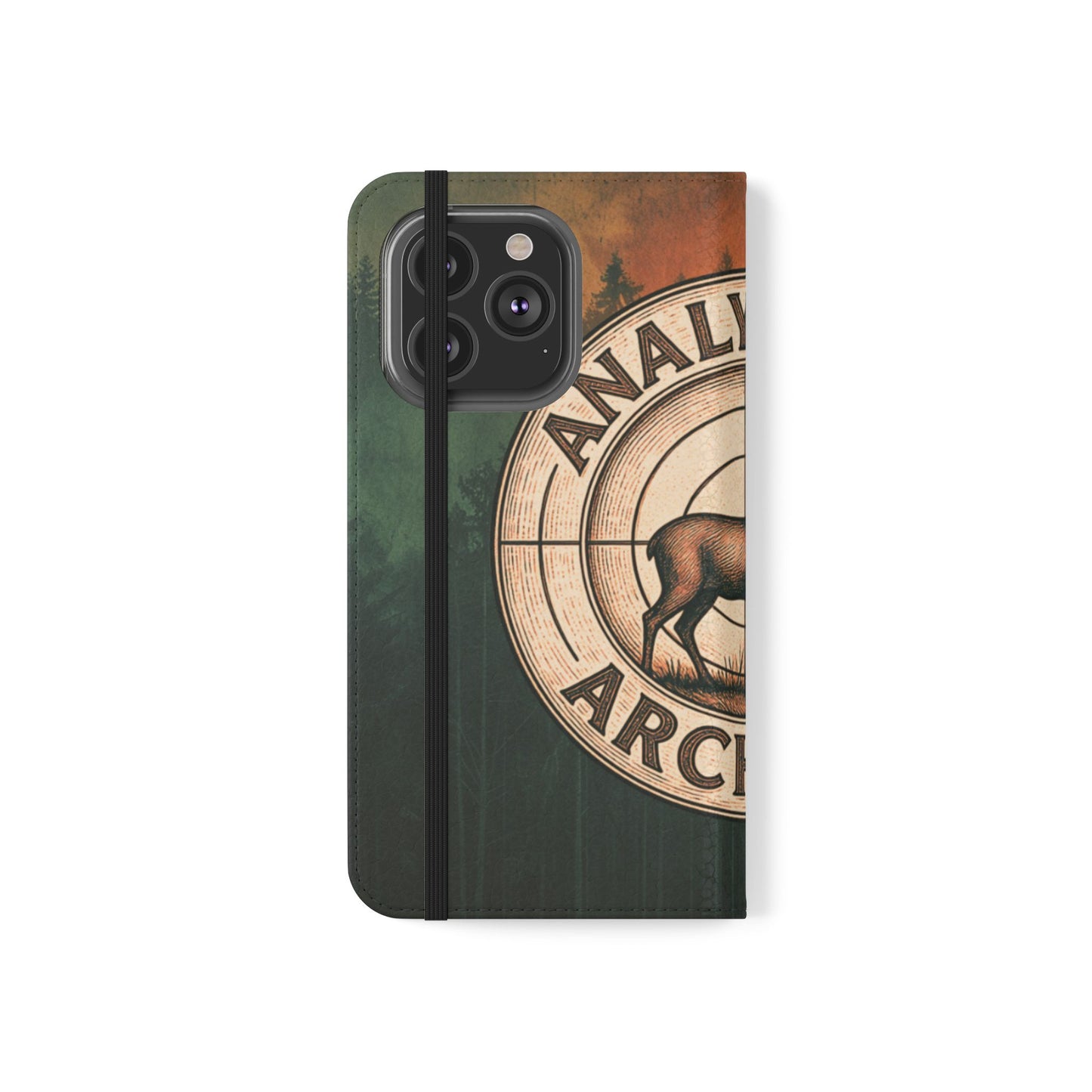 Analytical Archery Deer Phone Flip Case — Hunting Rustic Wallet Cover