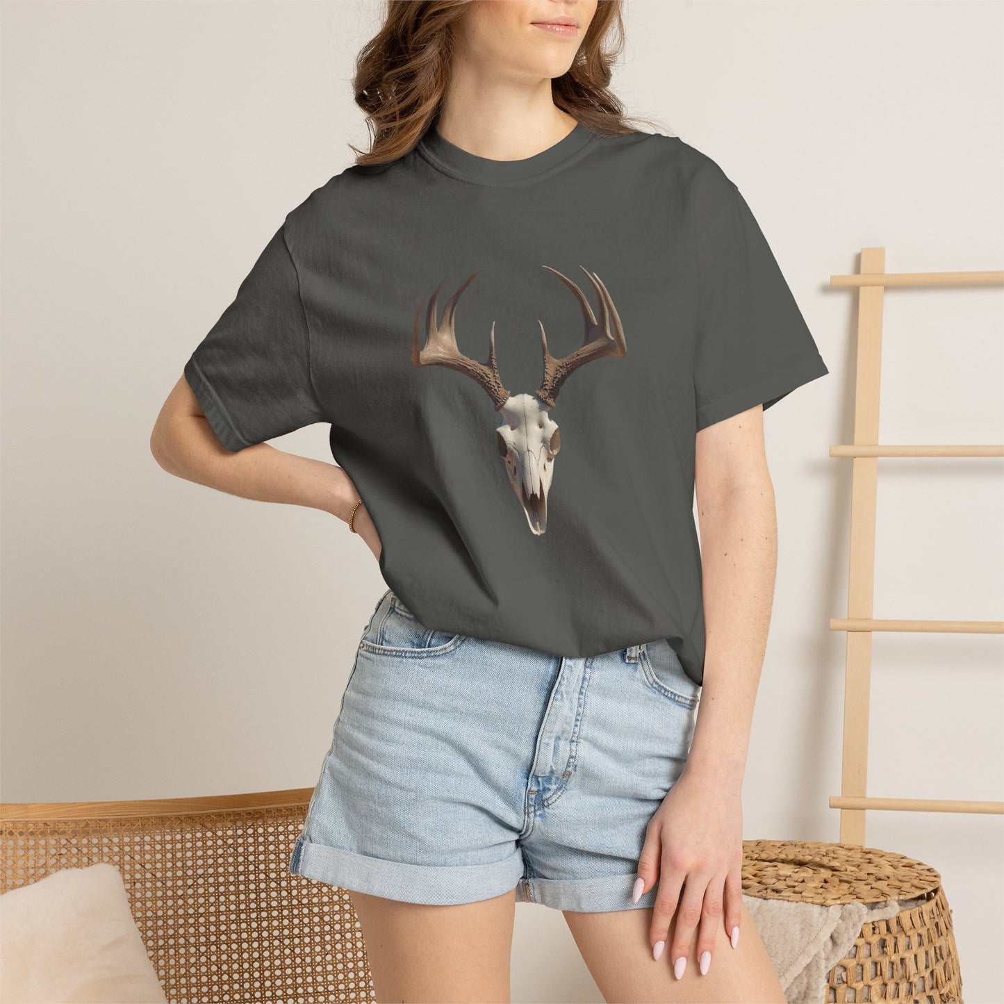 Deer Skull Archery T-Shirt — "Analytical Archer" Target Graphic