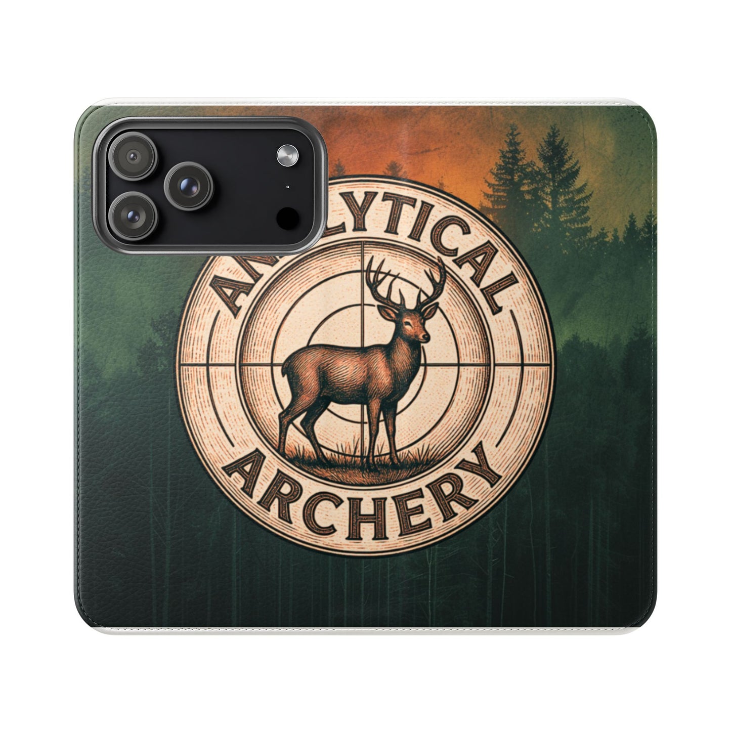 Analytical Archery Deer Phone Flip Case — Hunting Rustic Wallet Cover