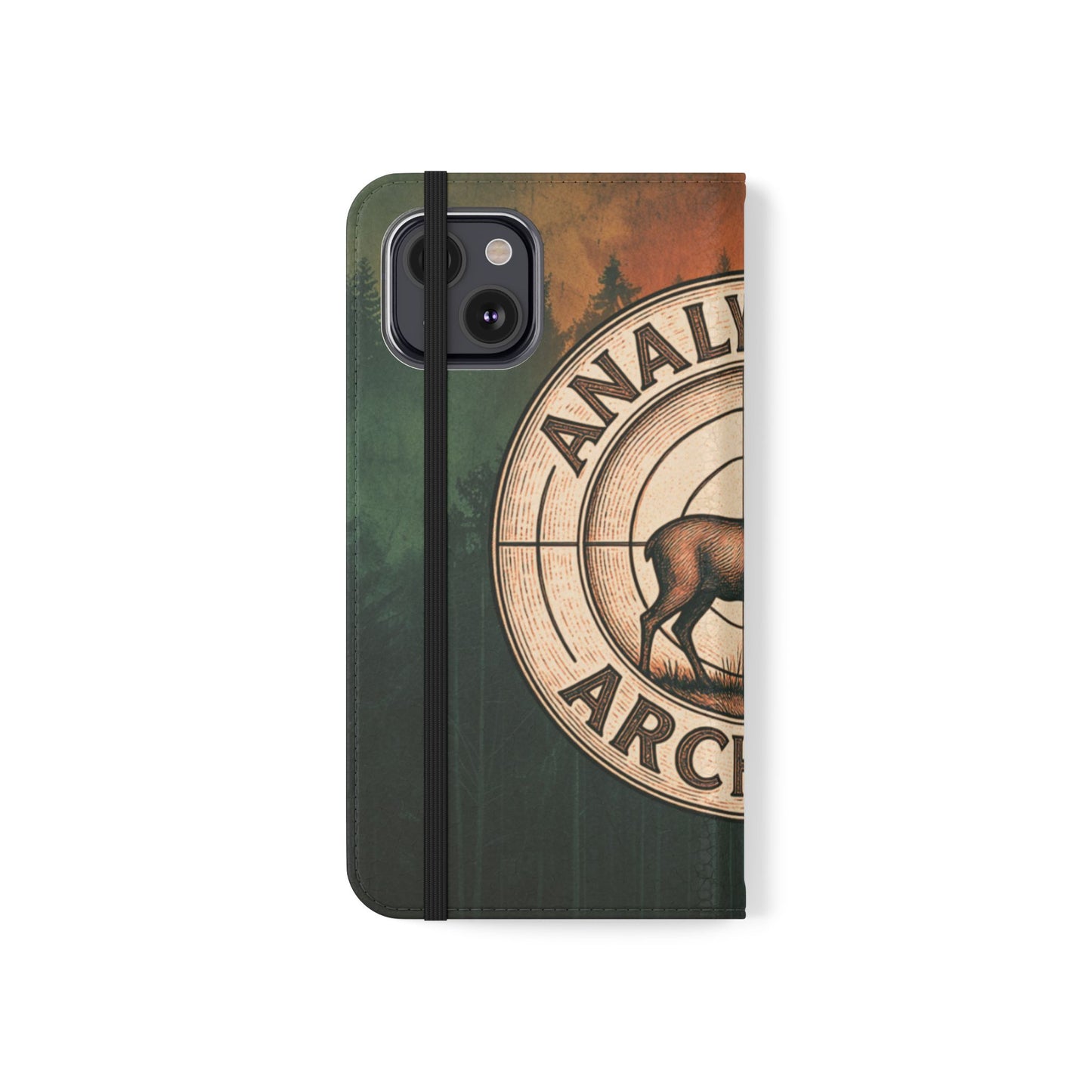 Analytical Archery Deer Phone Flip Case — Hunting Rustic Wallet Cover
