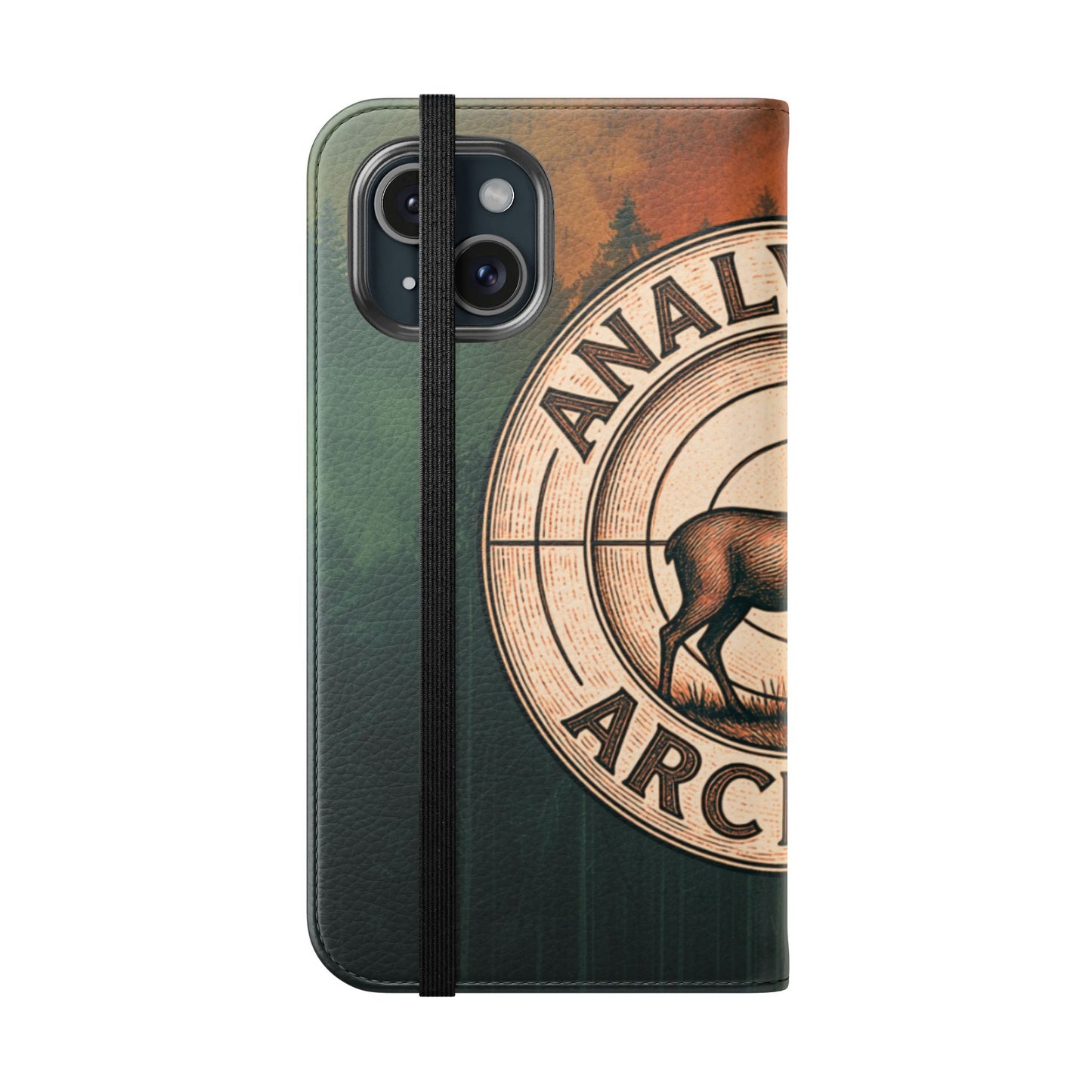 Analytical Archery Deer Phone Flip Case — Hunting Rustic Wallet Cover