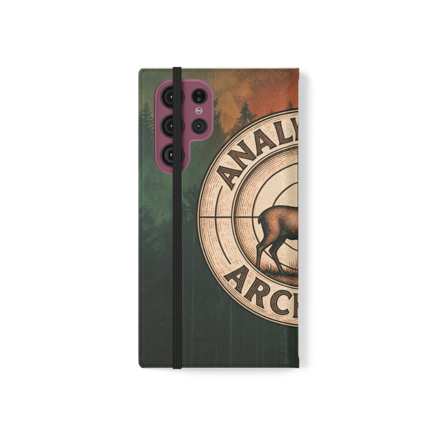 Analytical Archery Deer Phone Flip Case — Hunting Rustic Wallet Cover