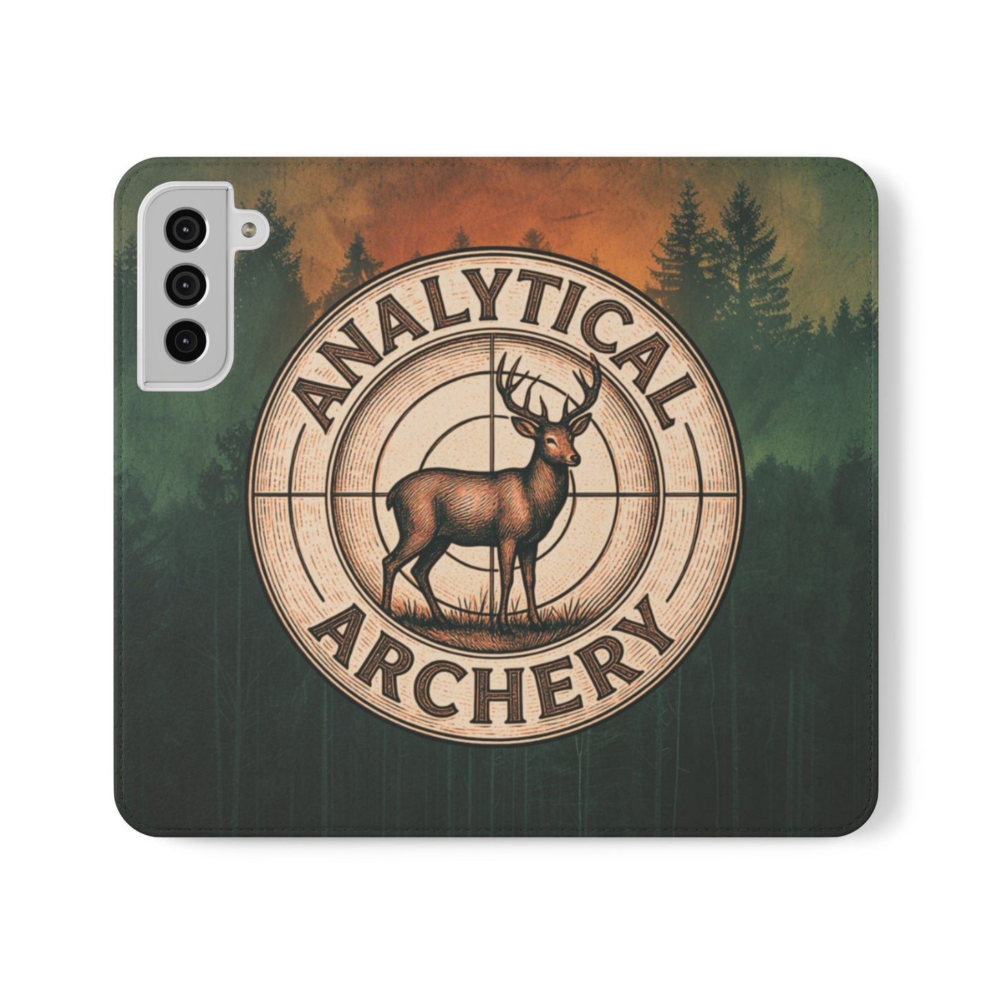 Analytical Archery Deer Phone Flip Case — Hunting Rustic Wallet Cover