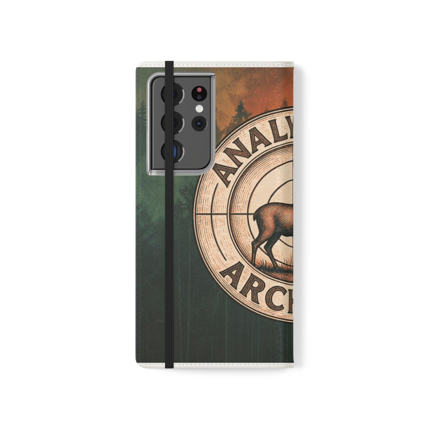 Analytical Archery Deer Phone Flip Case — Hunting Rustic Wallet Cover