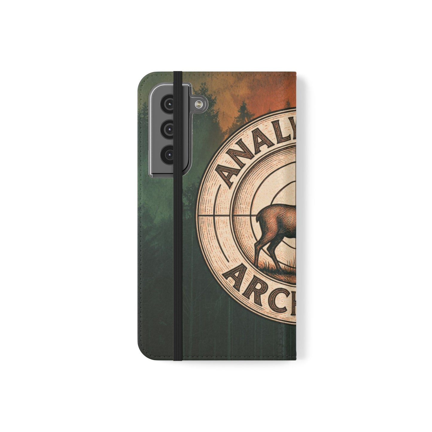 Analytical Archery Deer Phone Flip Case — Hunting Rustic Wallet Cover