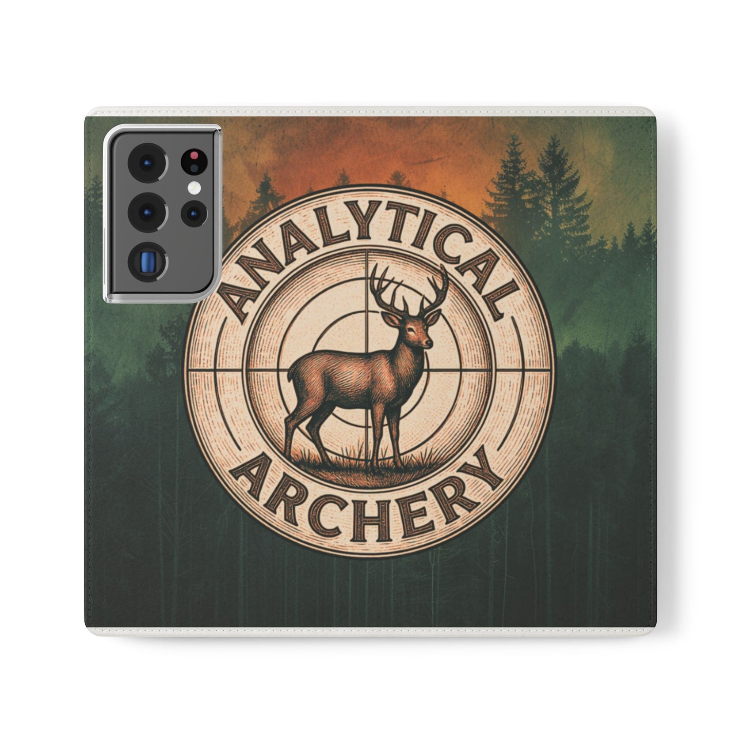 Analytical Archery Deer Phone Flip Case — Hunting Rustic Wallet Cover