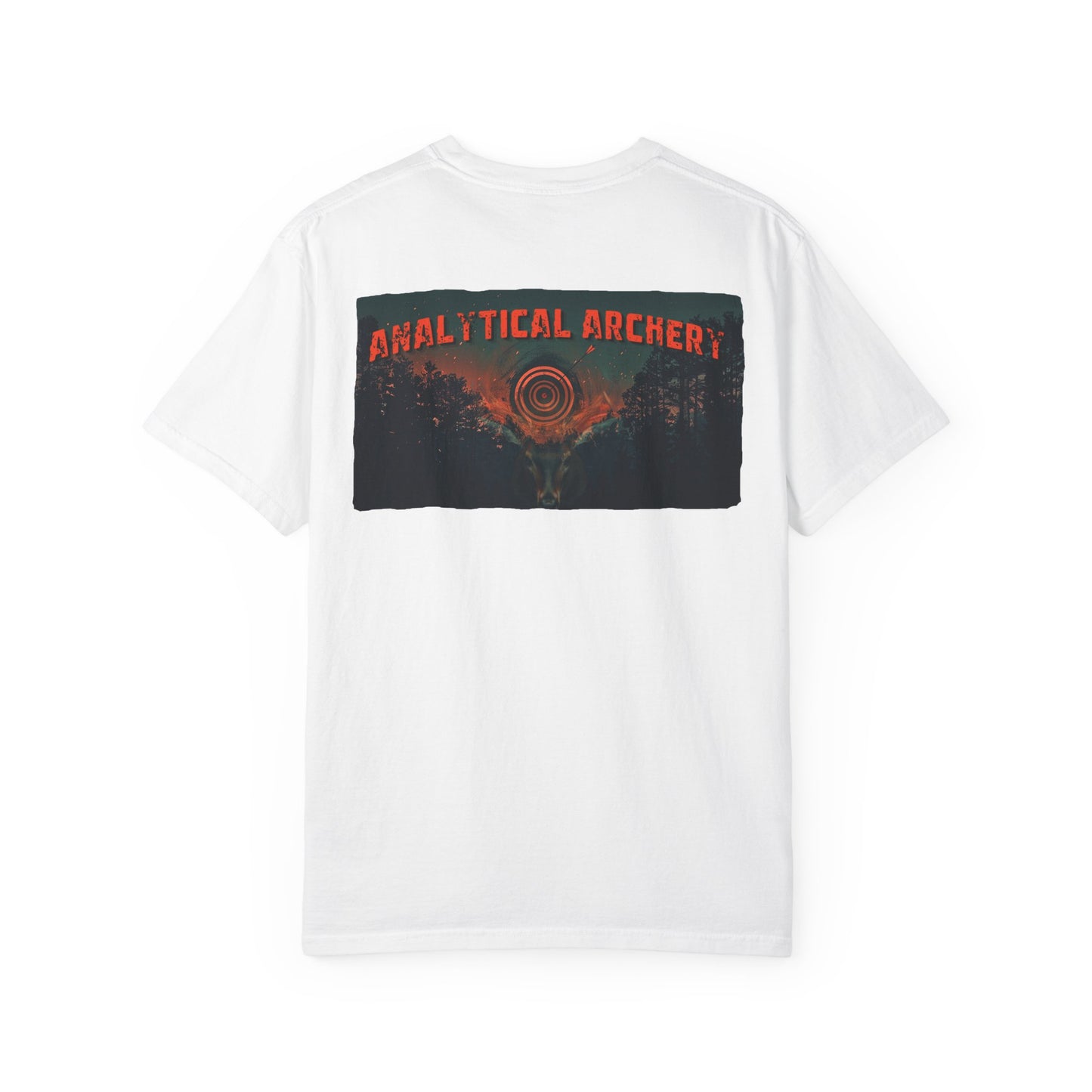 Deer Skull Archery T-Shirt — "Analytical Archer" Target Graphic