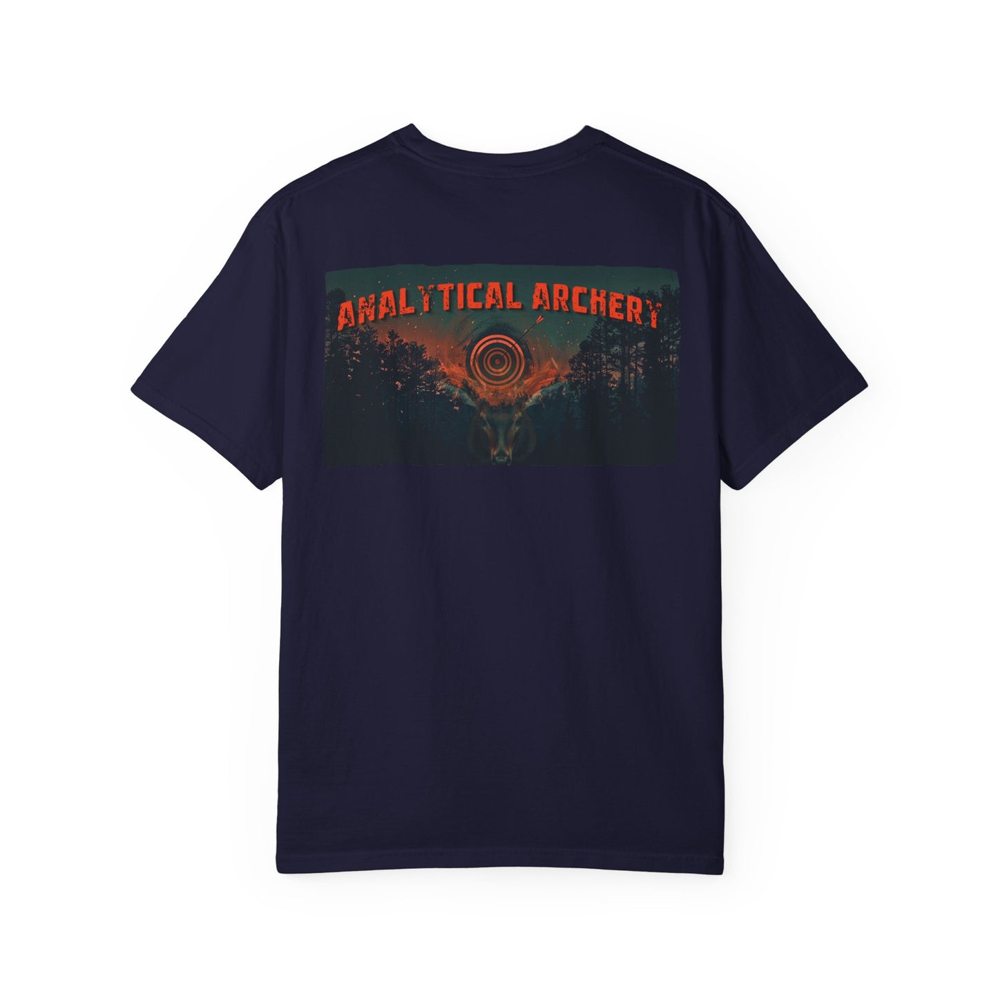 Deer Skull Archery T-Shirt — "Analytical Archer" Target Graphic