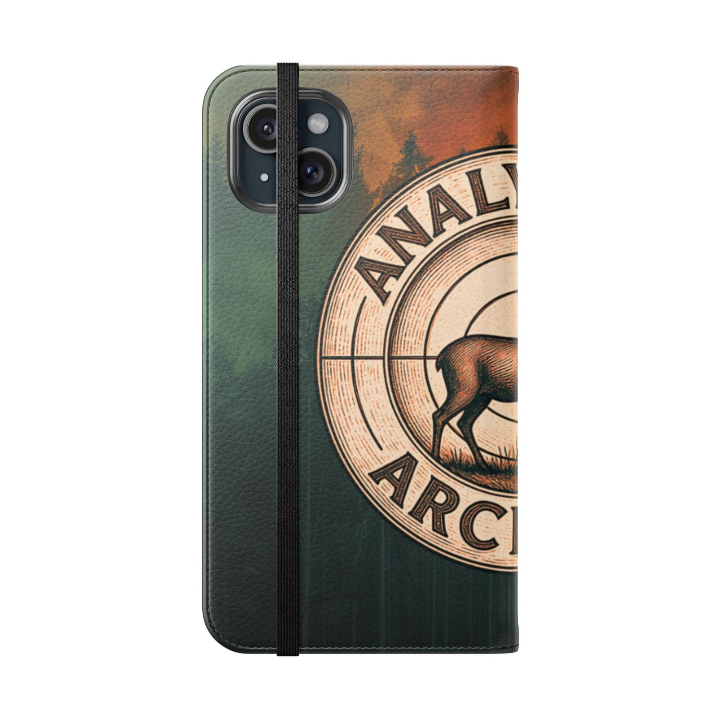 Analytical Archery Deer Phone Flip Case — Hunting Rustic Wallet Cover
