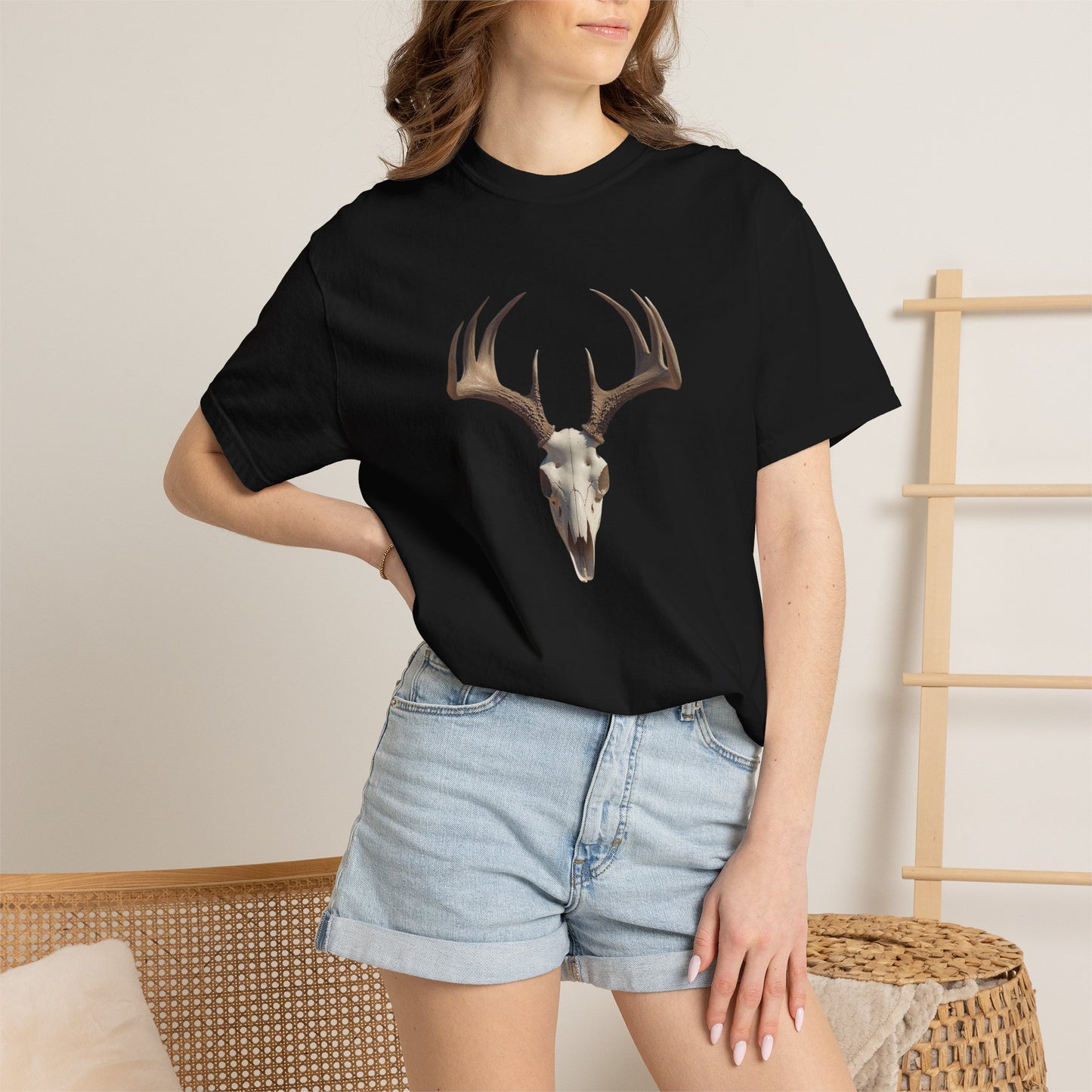 Deer Skull Archery T-Shirt — "Analytical Archer" Target Graphic