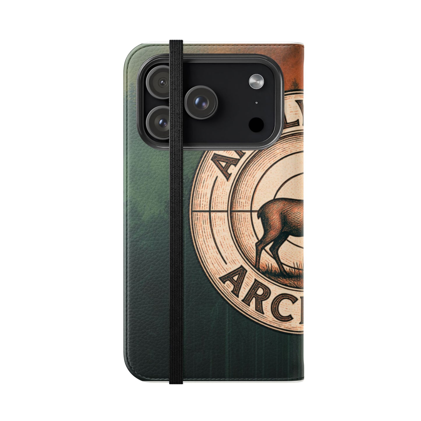 Analytical Archery Deer Phone Flip Case — Hunting Rustic Wallet Cover
