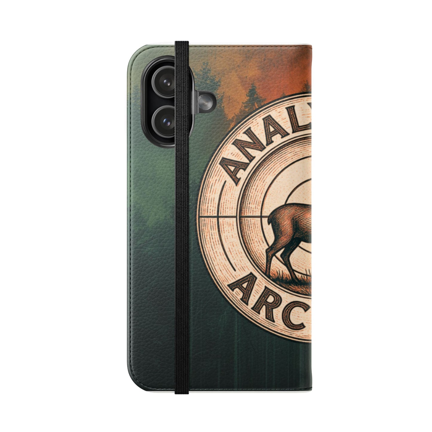 Analytical Archery Deer Phone Flip Case — Hunting Rustic Wallet Cover