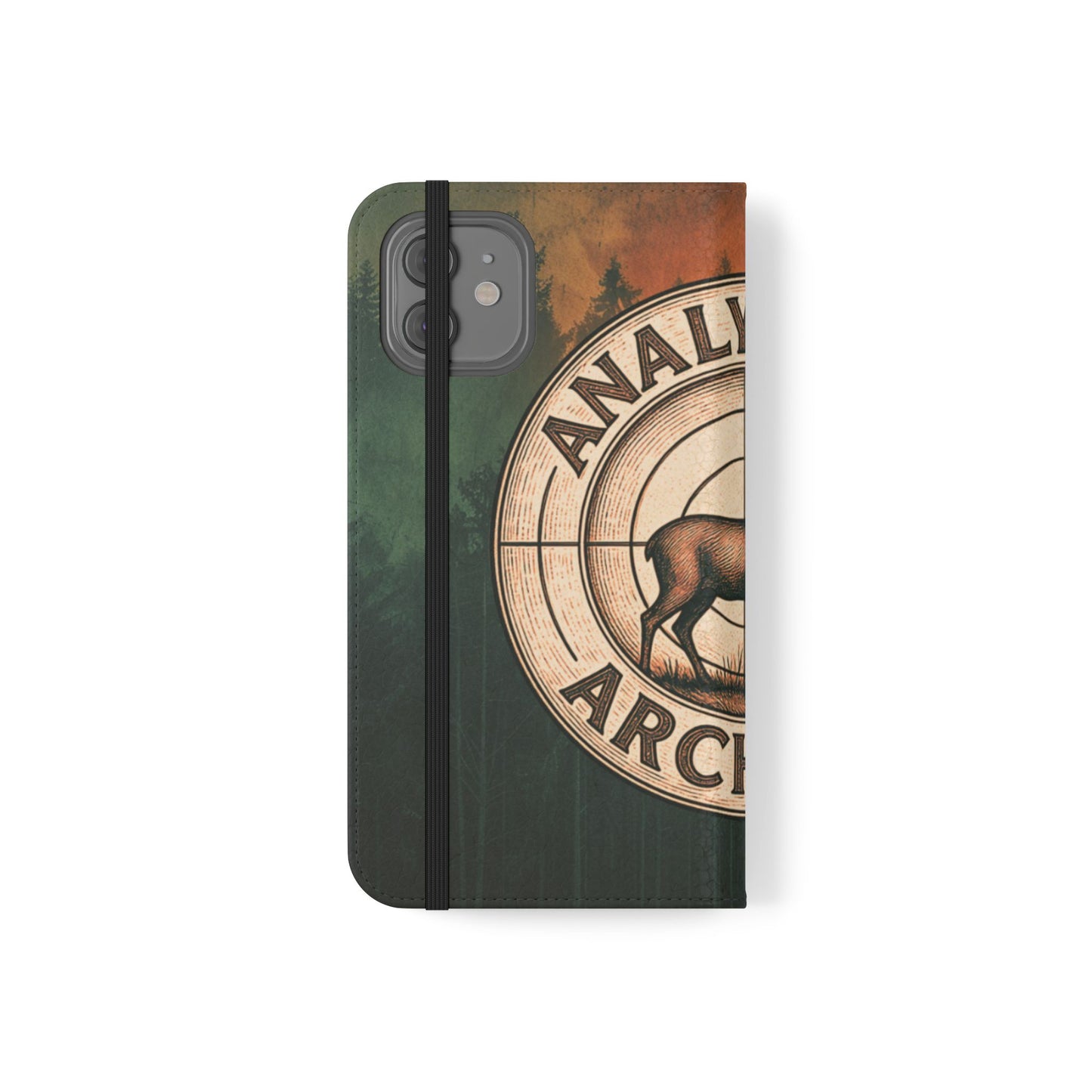 Analytical Archery Deer Phone Flip Case — Hunting Rustic Wallet Cover