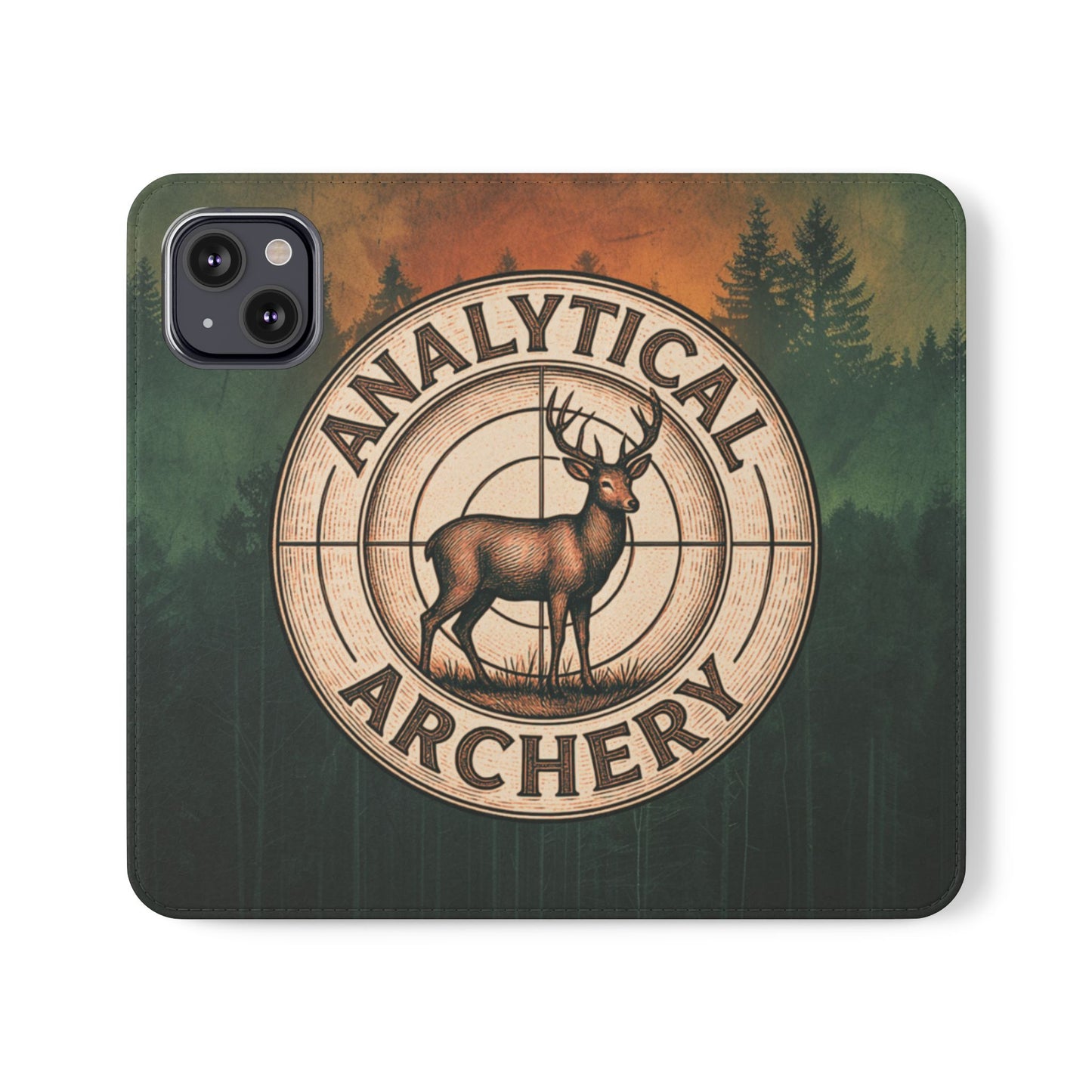 Analytical Archery Deer Phone Flip Case — Hunting Rustic Wallet Cover