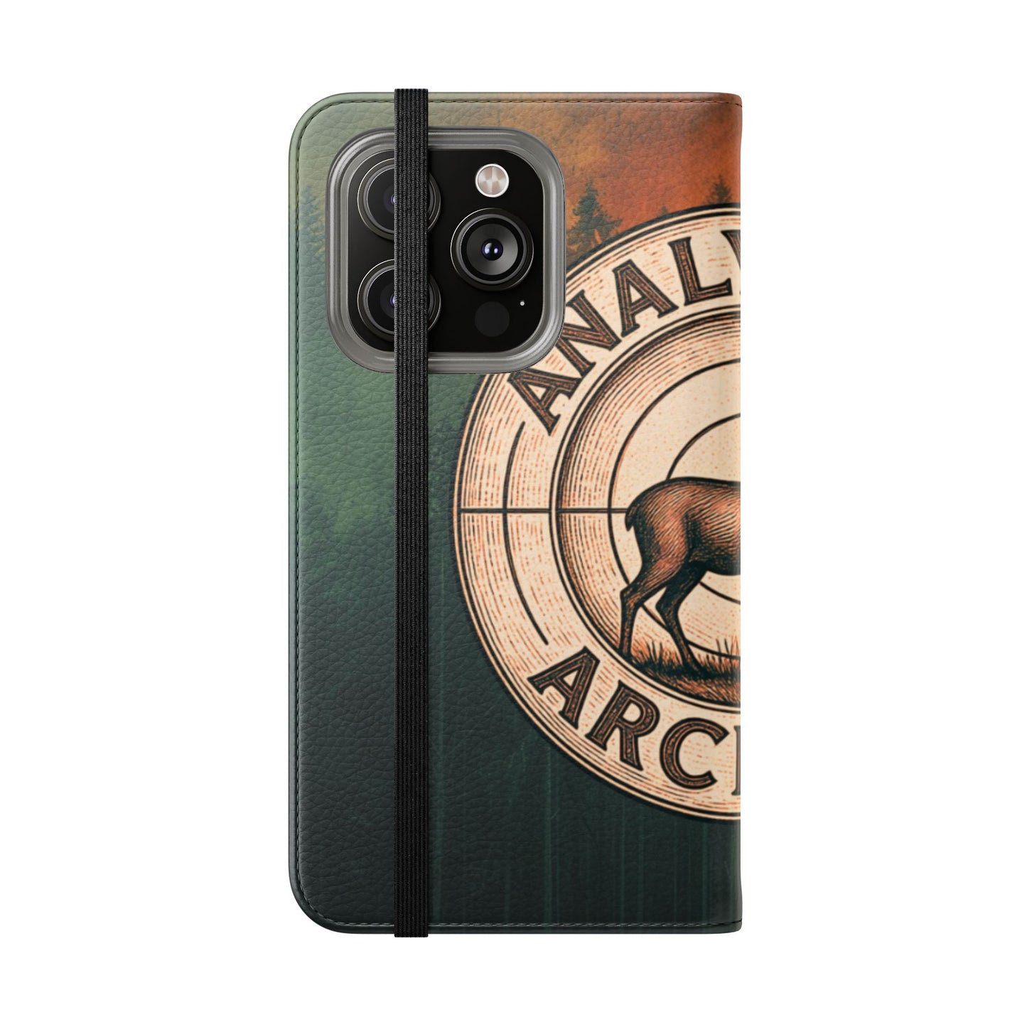 Analytical Archery Deer Phone Flip Case — Hunting Rustic Wallet Cover