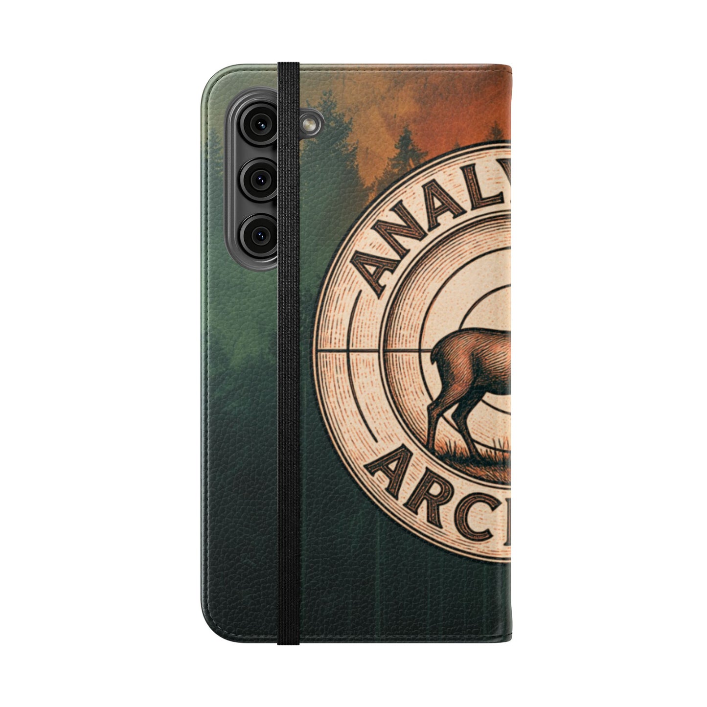 Analytical Archery Deer Phone Flip Case — Hunting Rustic Wallet Cover