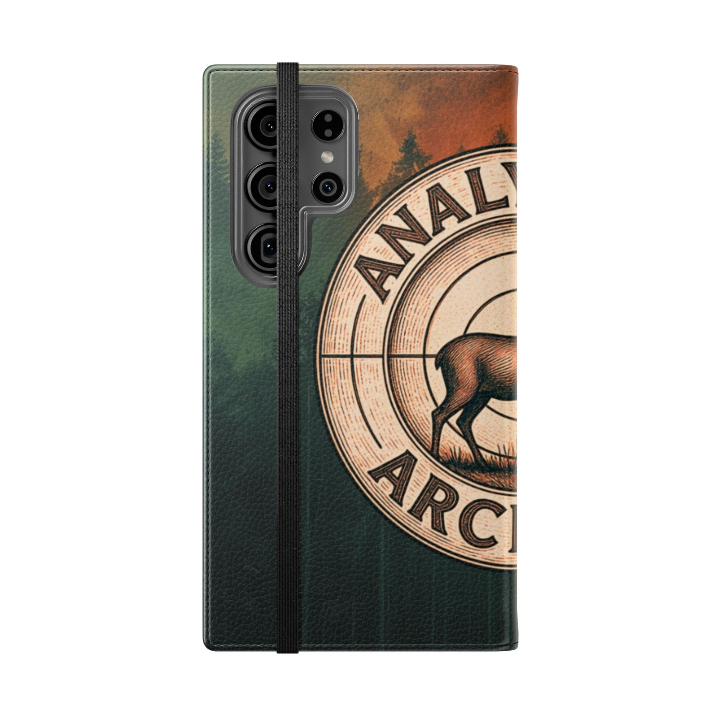 Analytical Archery Deer Phone Flip Case — Hunting Rustic Wallet Cover