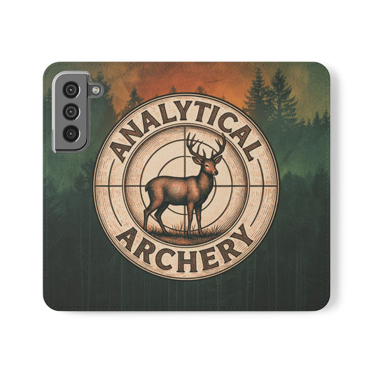 Analytical Archery Deer Phone Flip Case — Hunting Rustic Wallet Cover