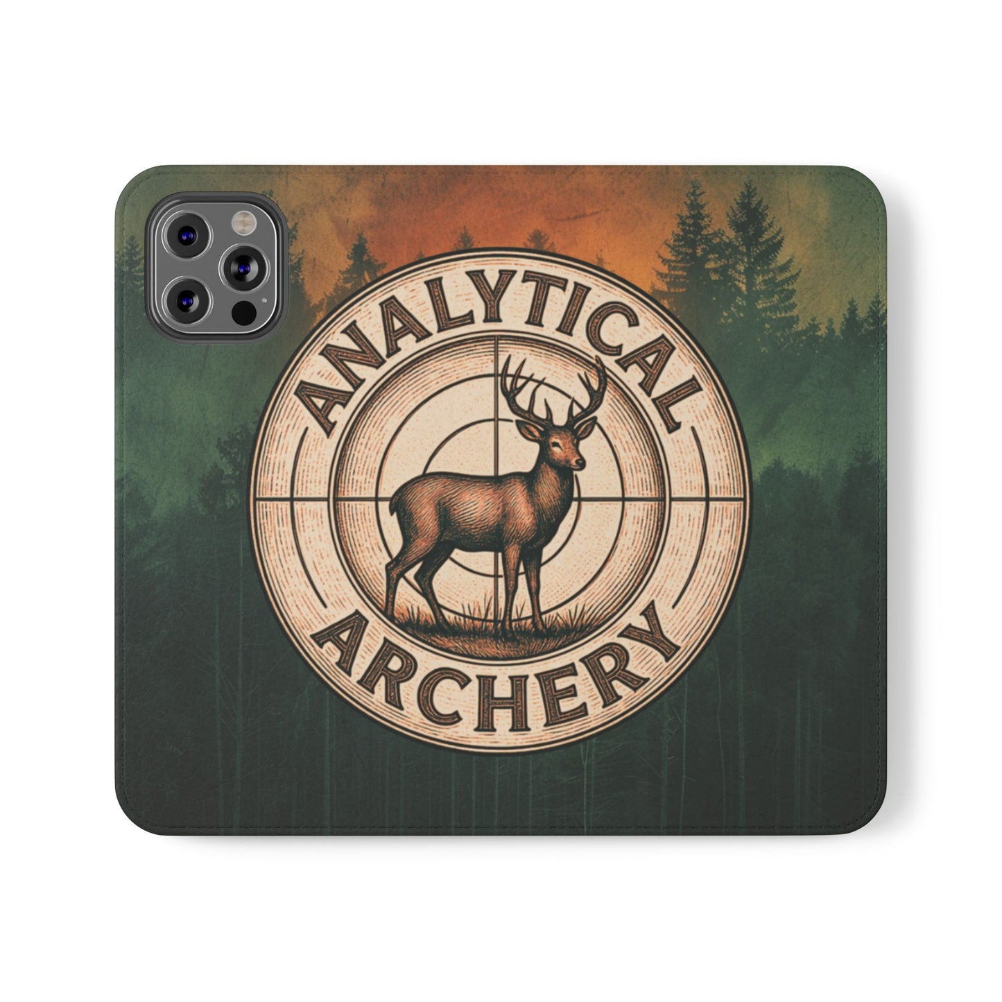Analytical Archery Deer Phone Flip Case — Hunting Rustic Wallet Cover